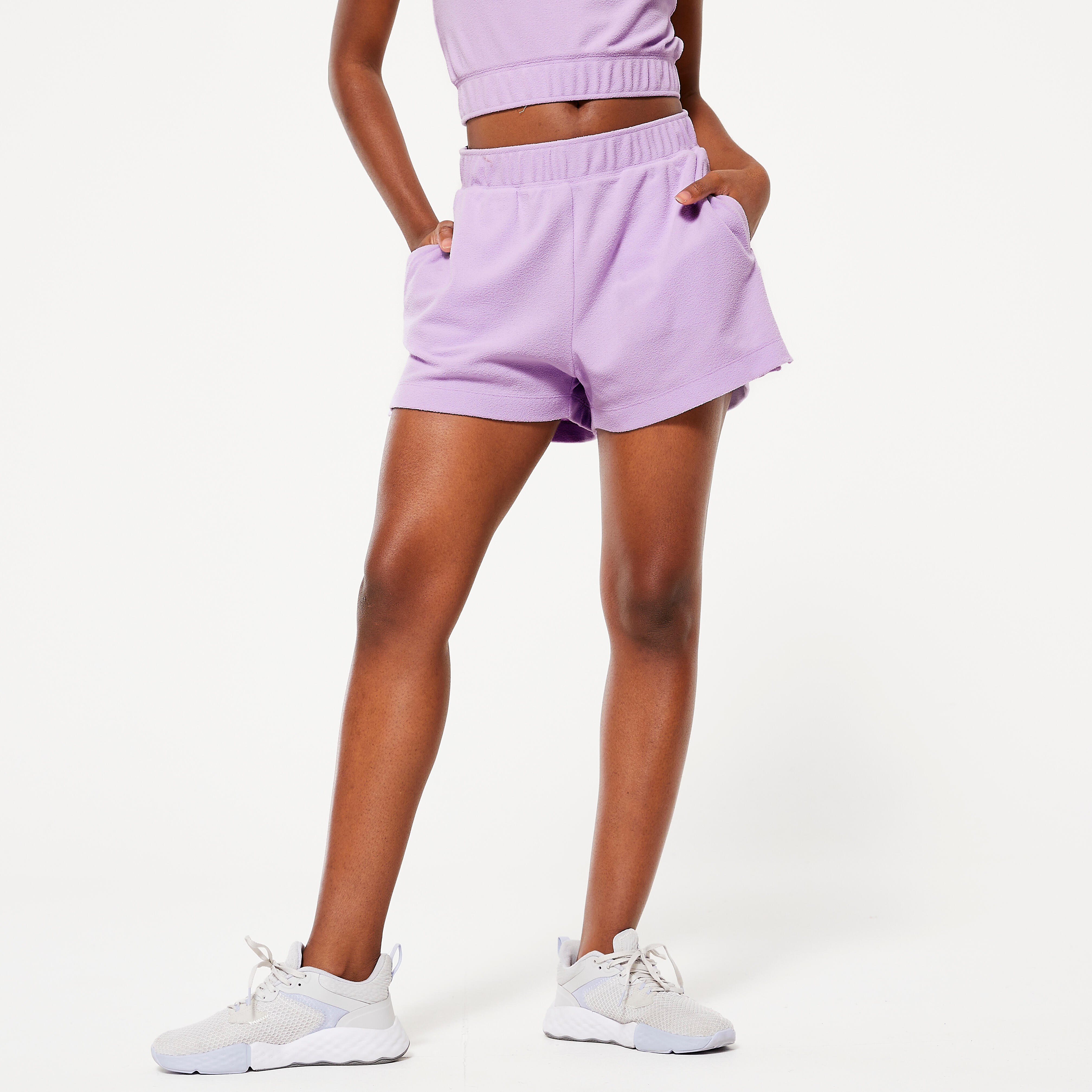 Women's Terry Towelling Shorts - Mauve