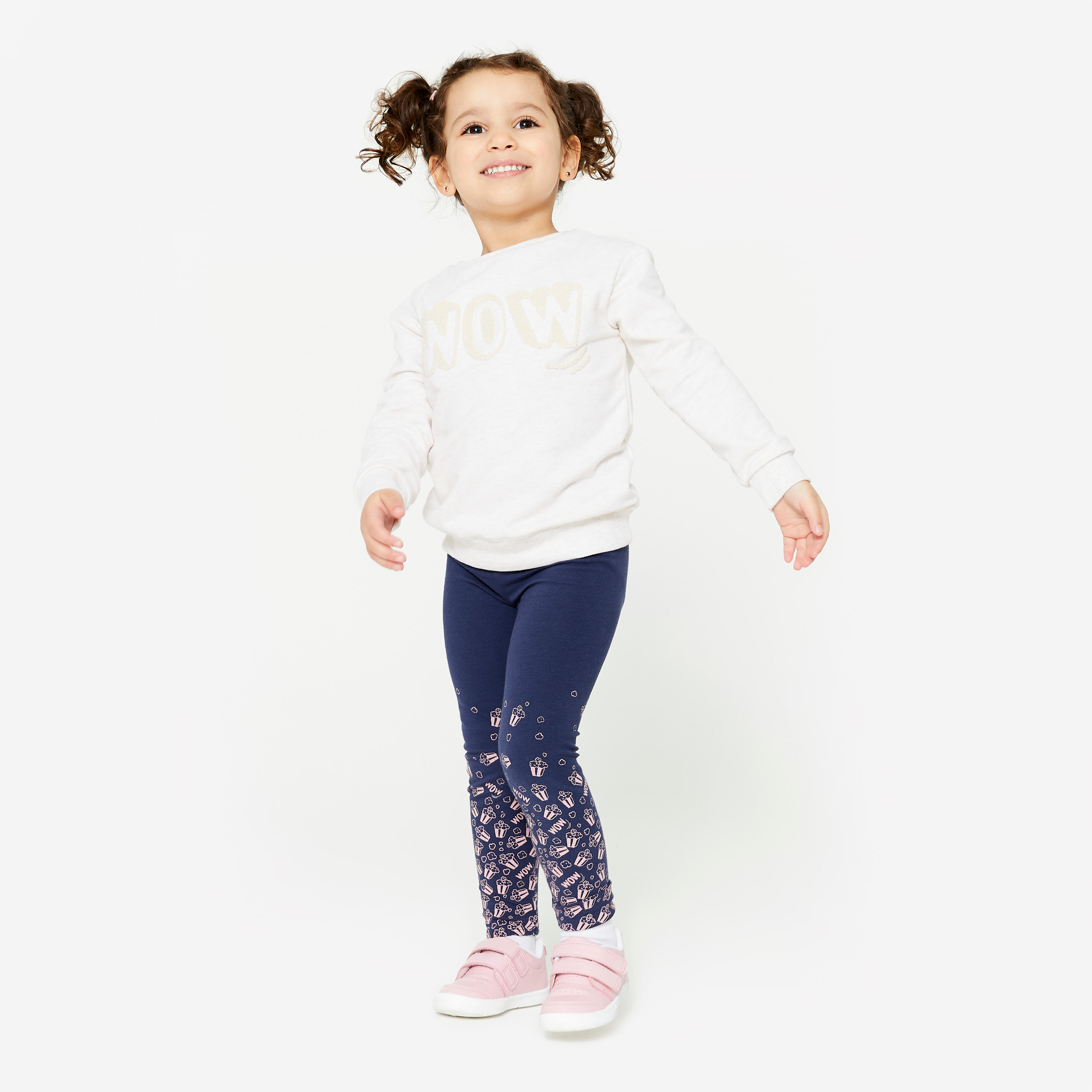 Baby Basic Cotton Leggings - Blue/Pink with Patterns