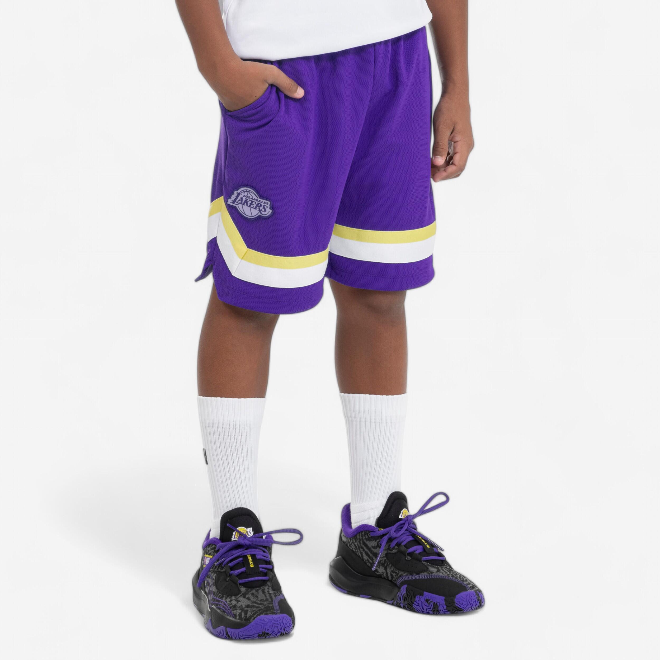Kids' Basketball Shorts SH 900 NBA Lakers - Purple
