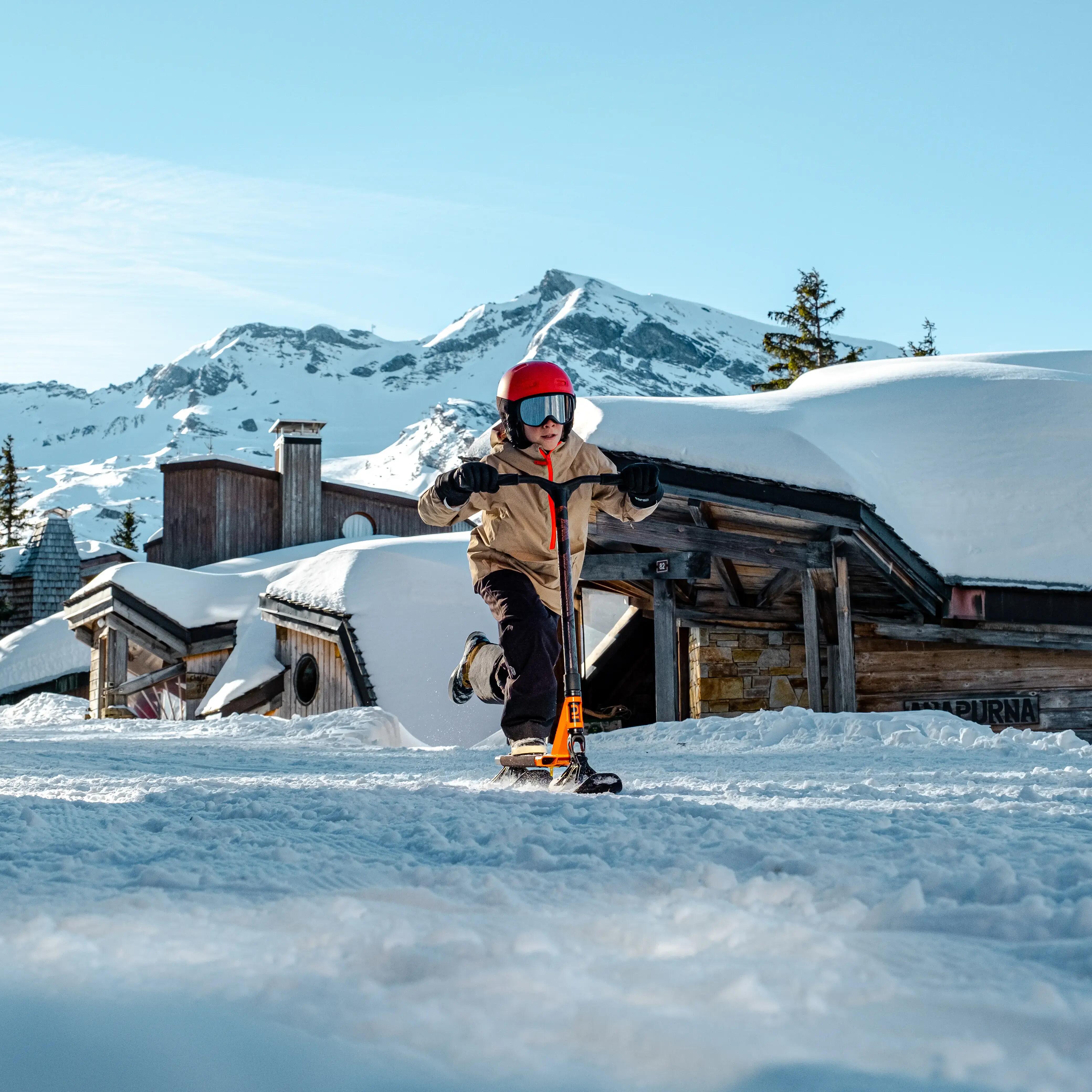 Kit for installing snow pads on a kids' scooter - SNOWPAD