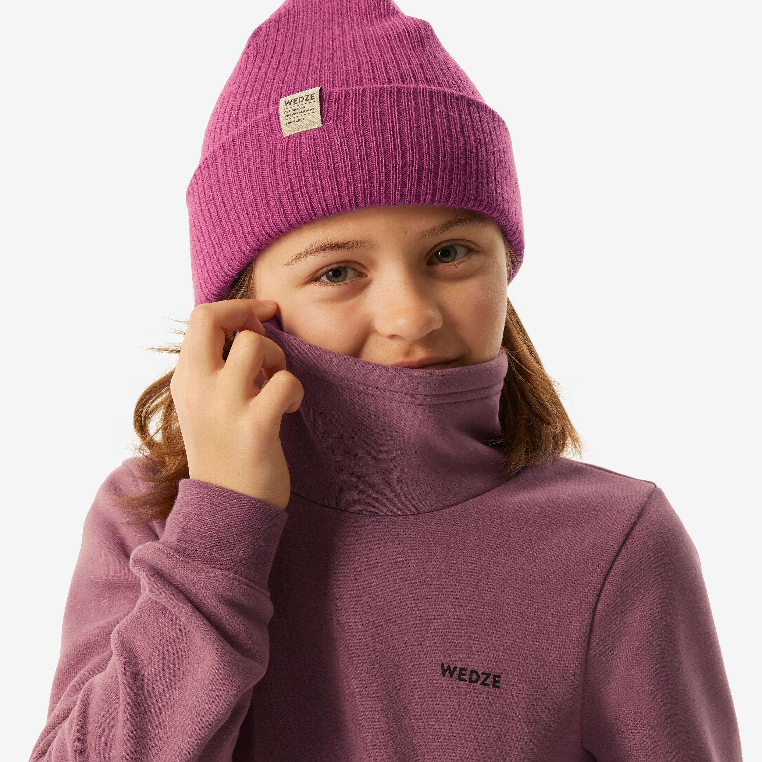 Kids’ Ski and Snowboard Sweatshirt  100 Purple