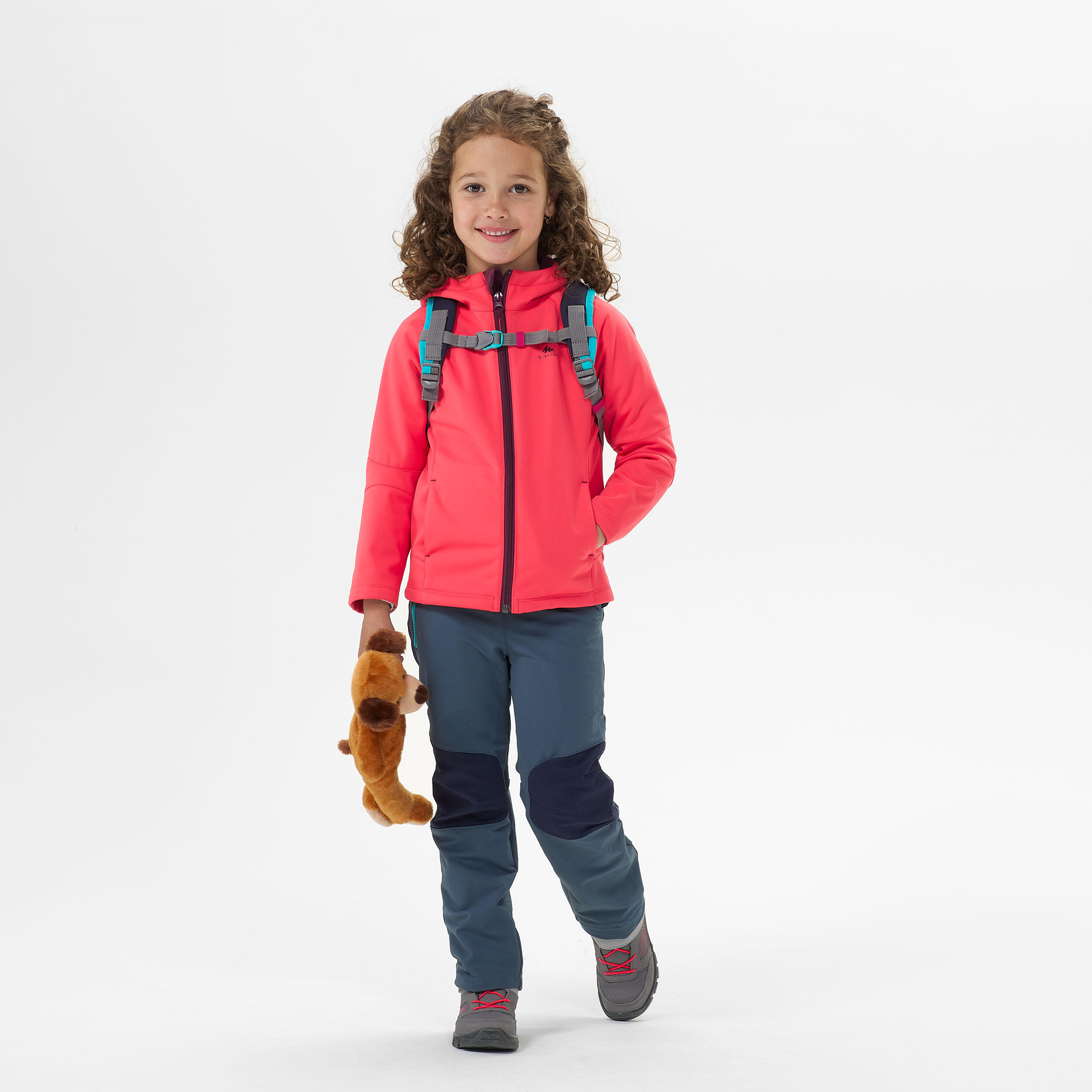 Kids 2-6 Years Hiking Softshell Jacket MH550 - pink