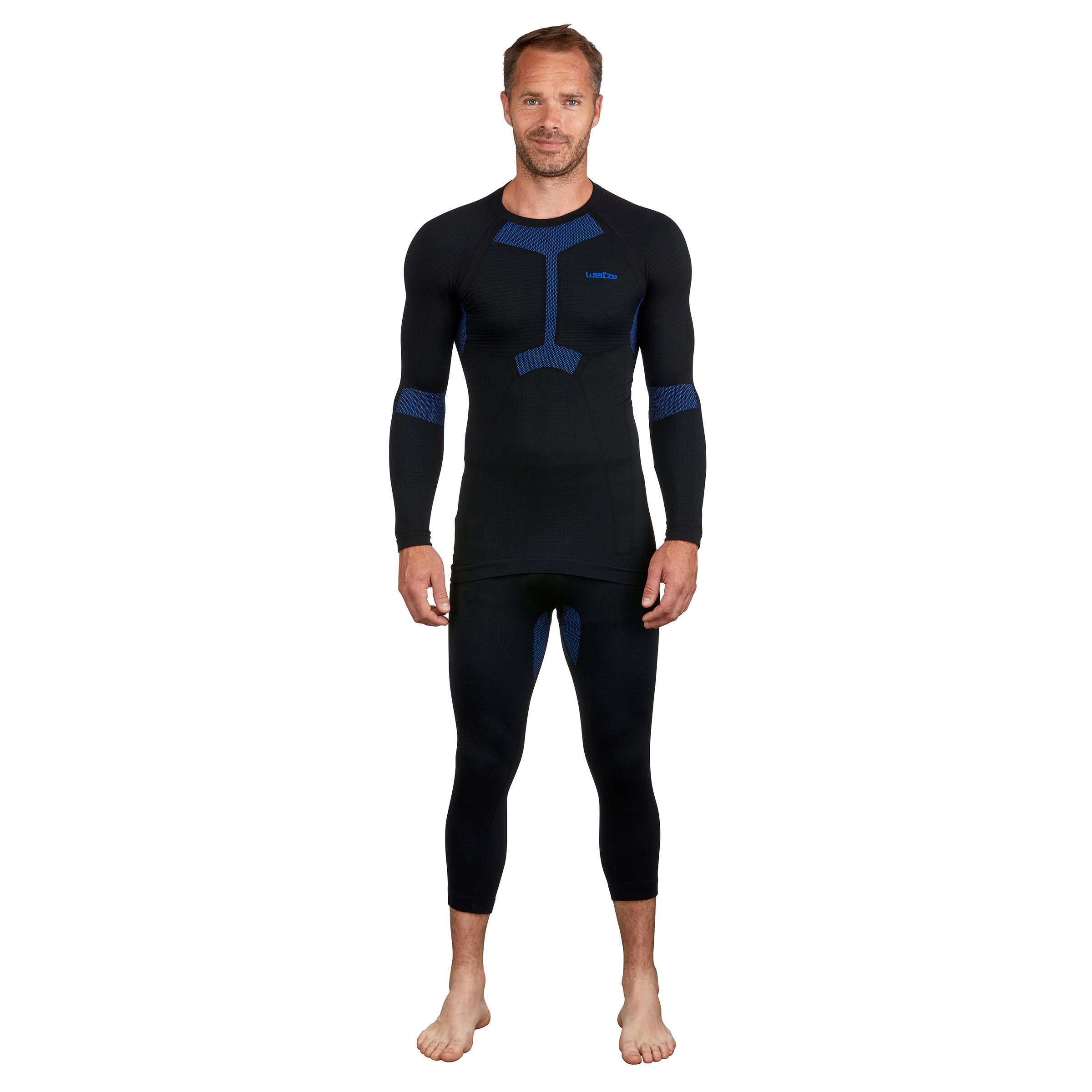 Men’s Seamless Ski Base Layer Bottom - BL 580 I-Soft - Black / Blue