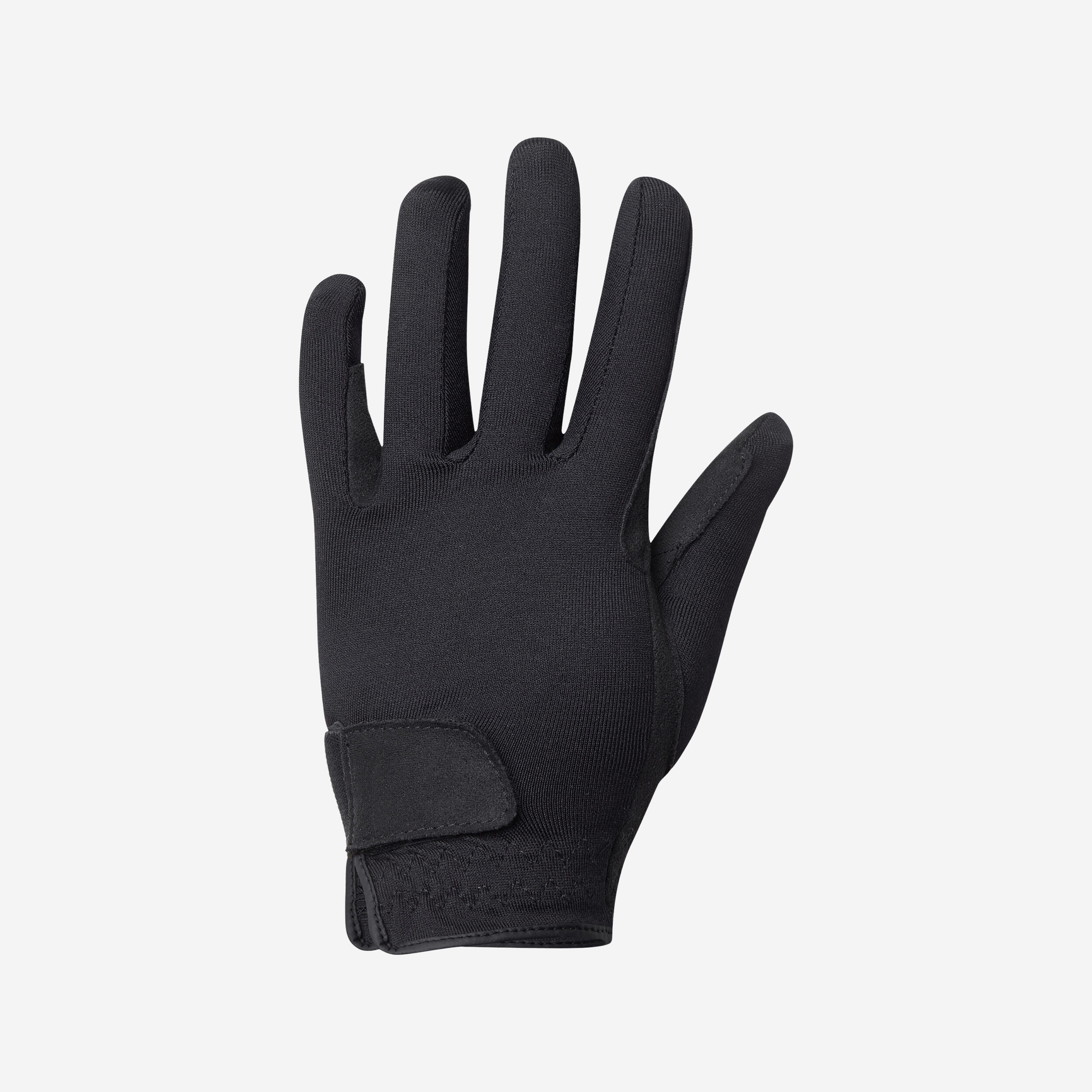 Basic Kids' Horse Riding Gloves - Black