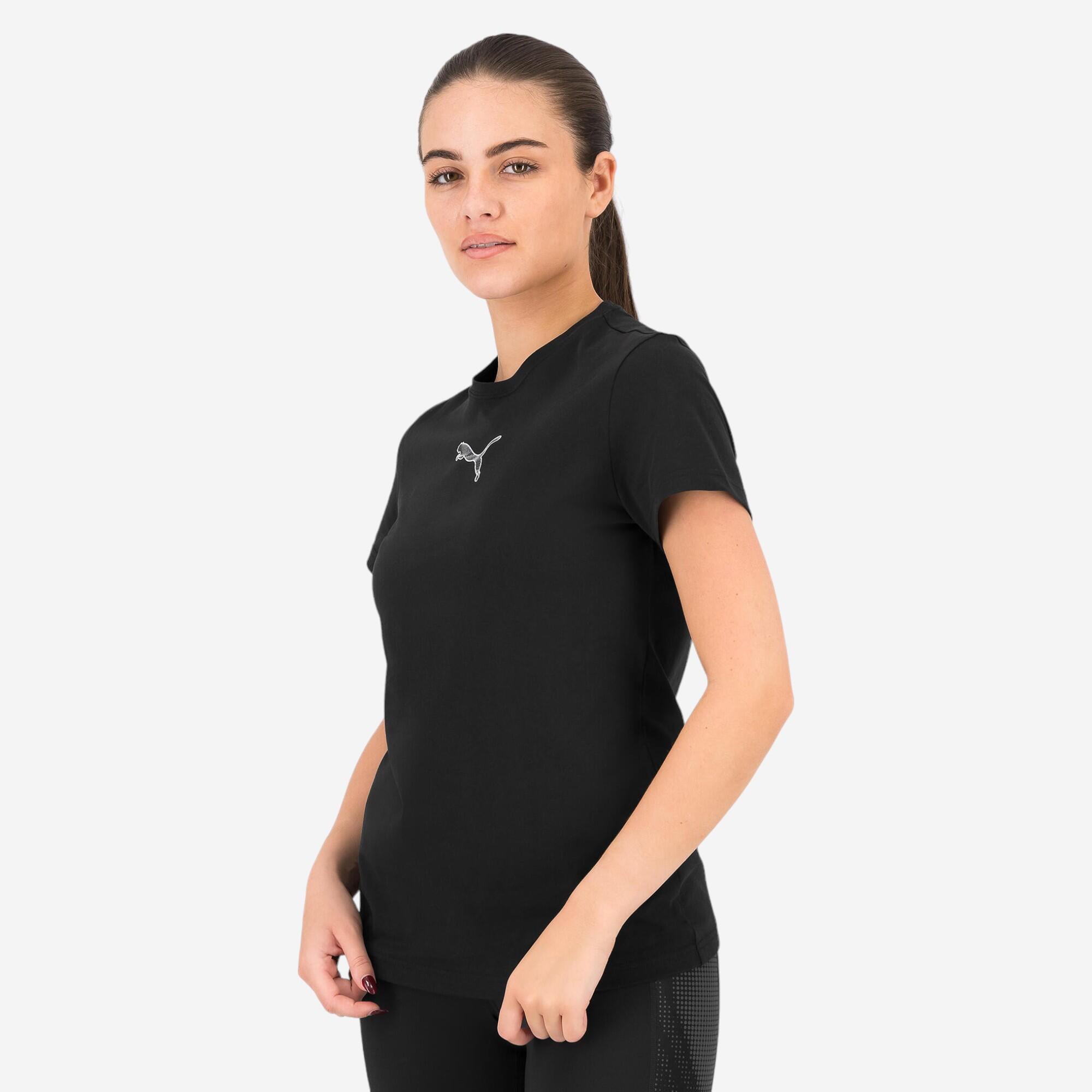 Women's Short-Sleeved Fitness T-Shirt - Black
