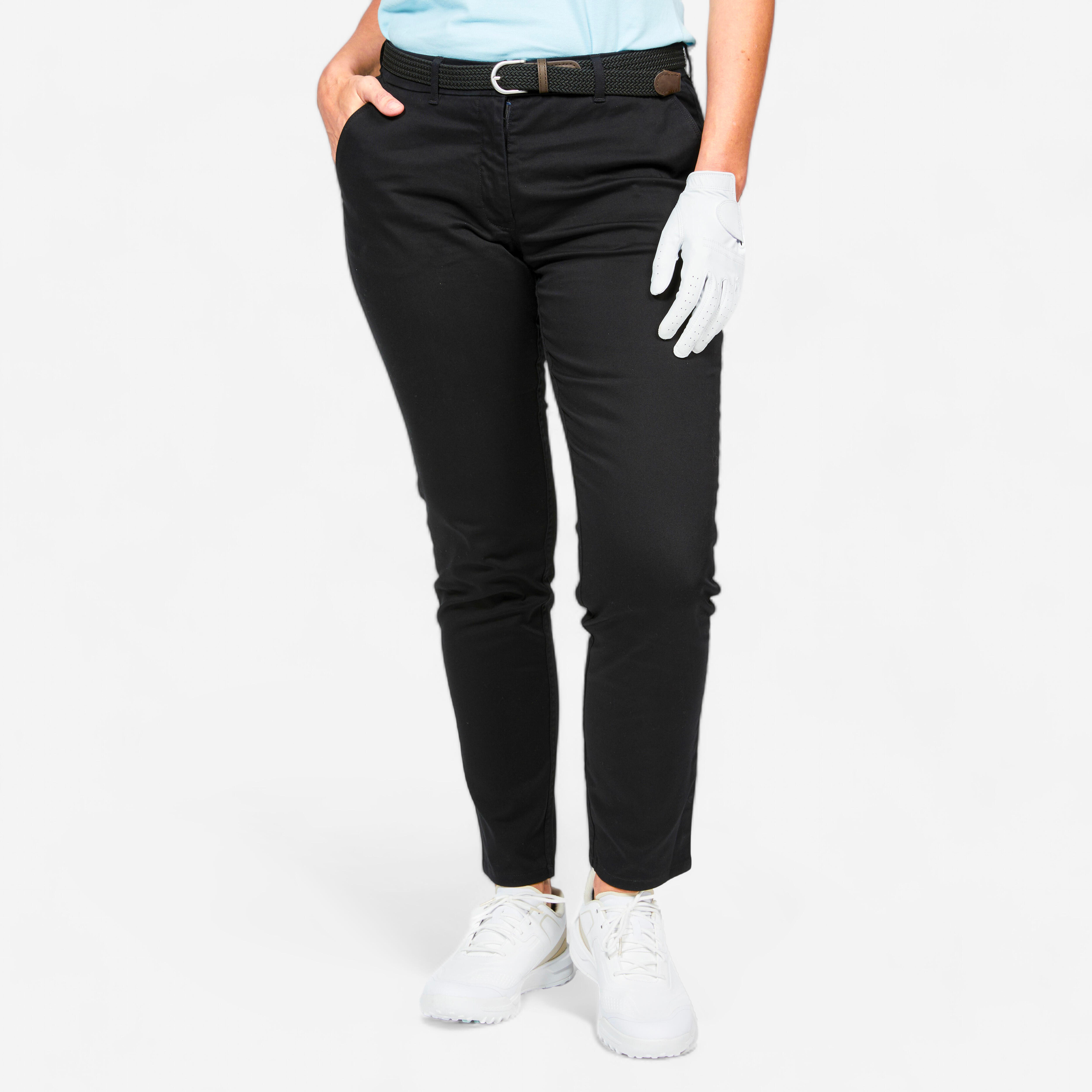 Women's Golf Chino Trousers - MW500 Black
