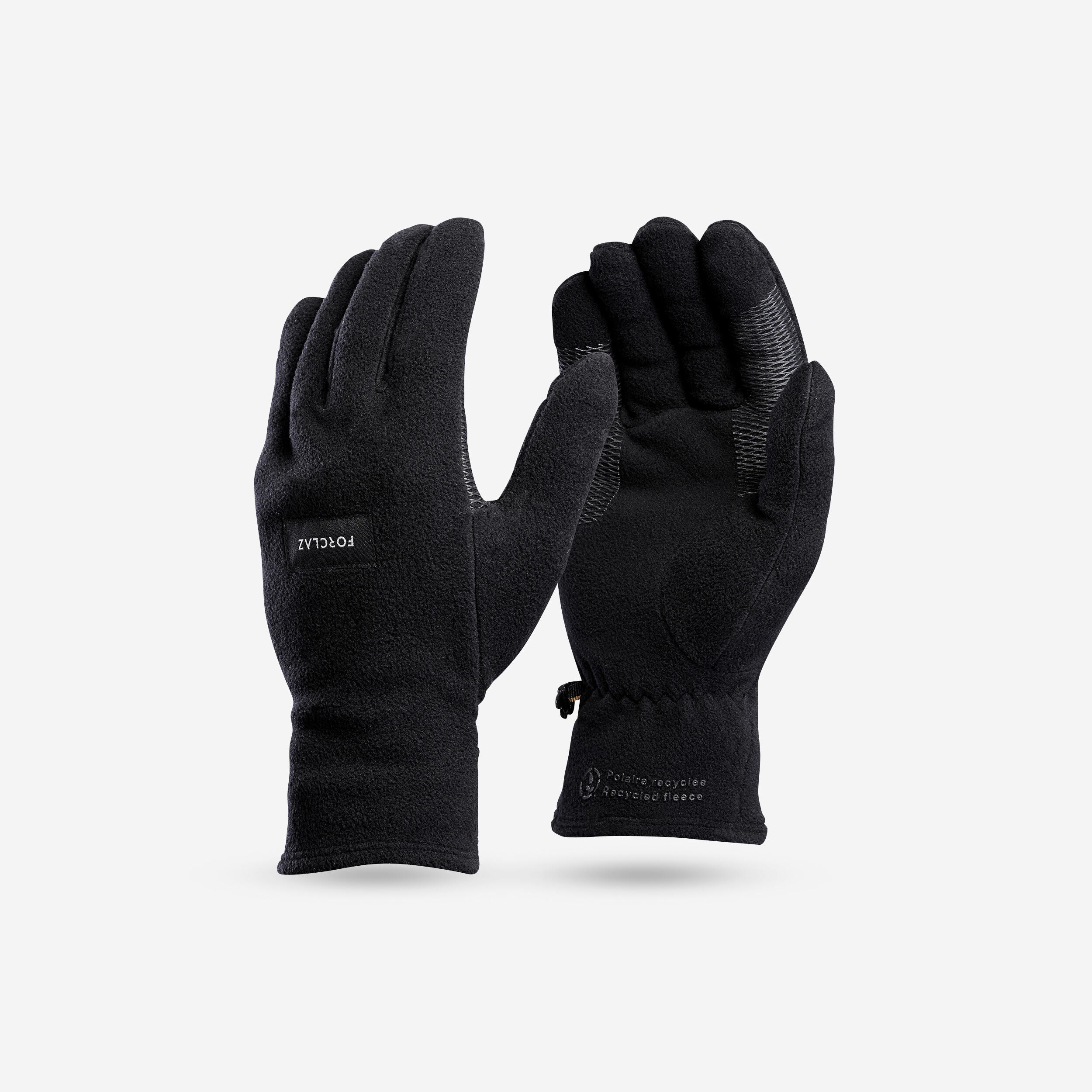 Adult mountain trekking fleece gloves -   MT100 Black