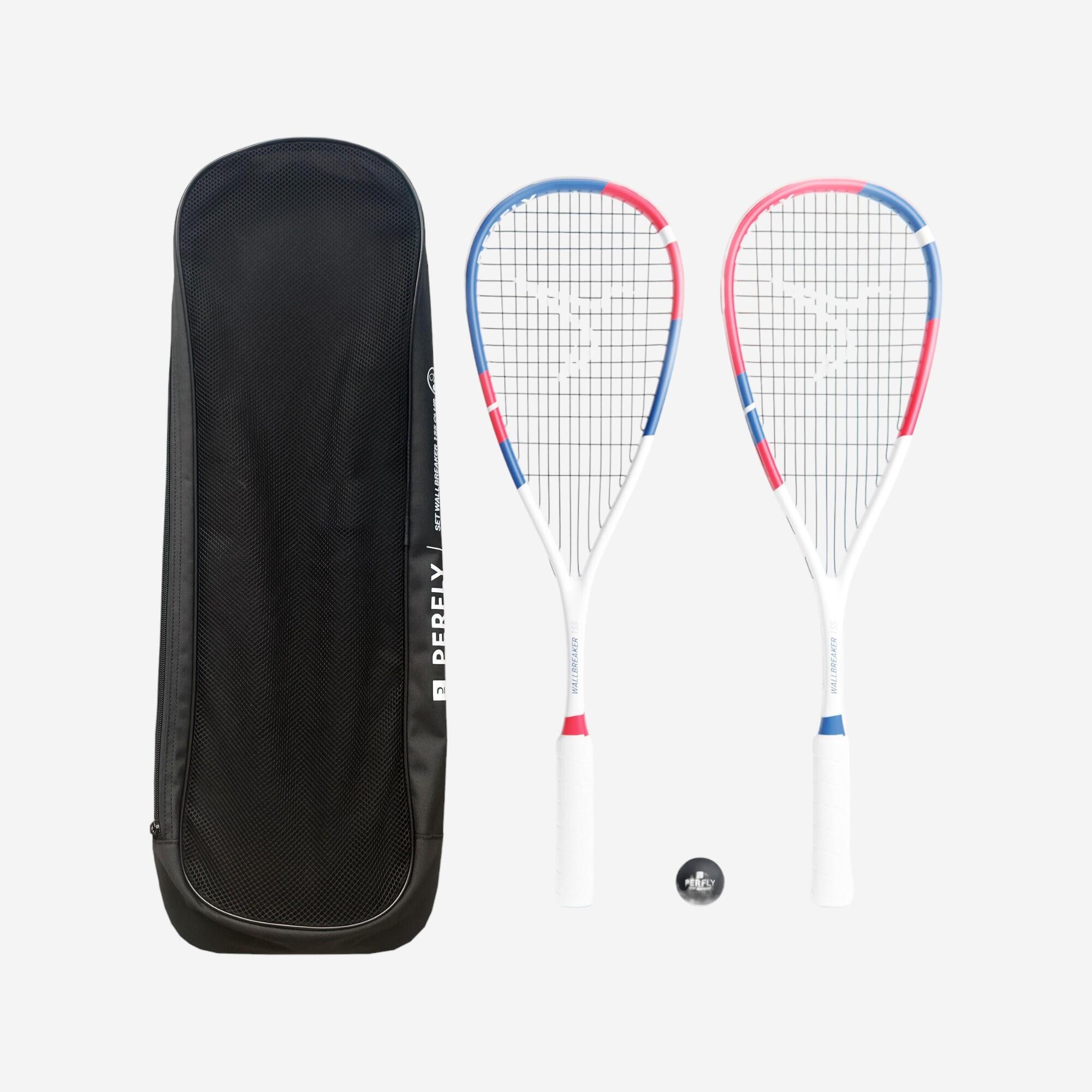 Squash Racket Set Wallbreaker 155 Club (2 Rackets & 1 Red Dot Ball)