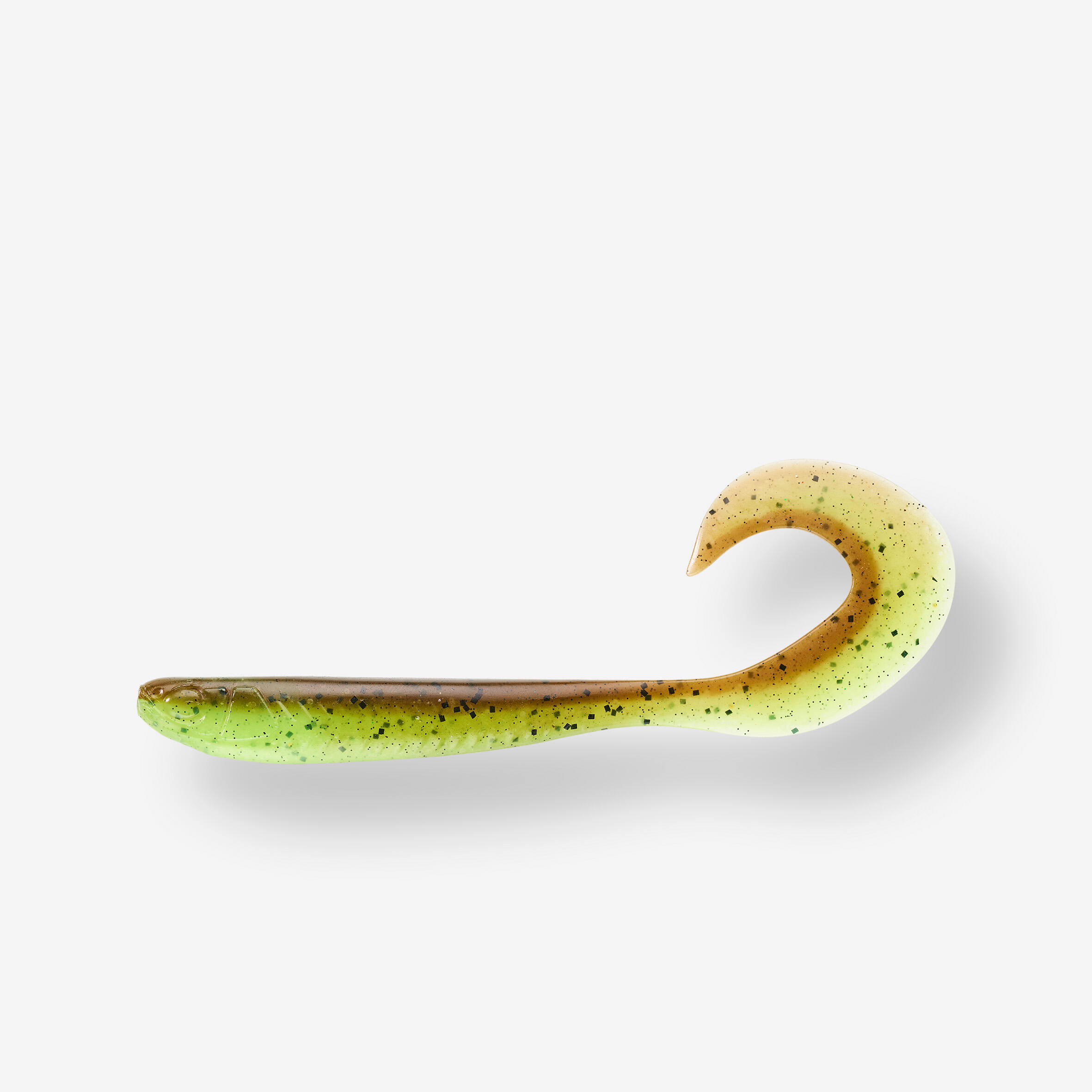 SOFT GRUB LURE WITH WXM YUBARI GRB 60 ATTRACTANT GREEN BROWN