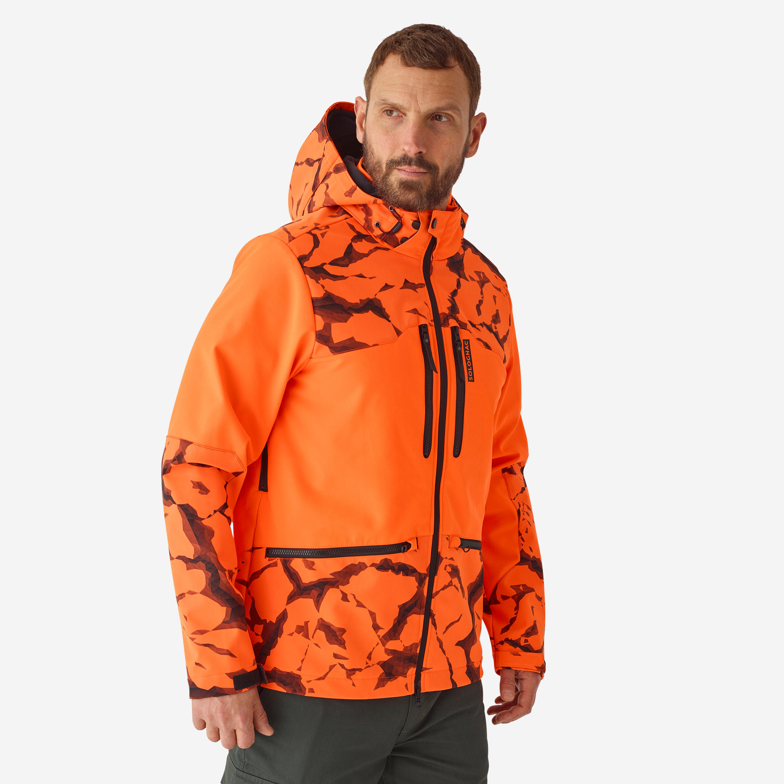 500 Softshell Hunting Jacket - Fluo Rock