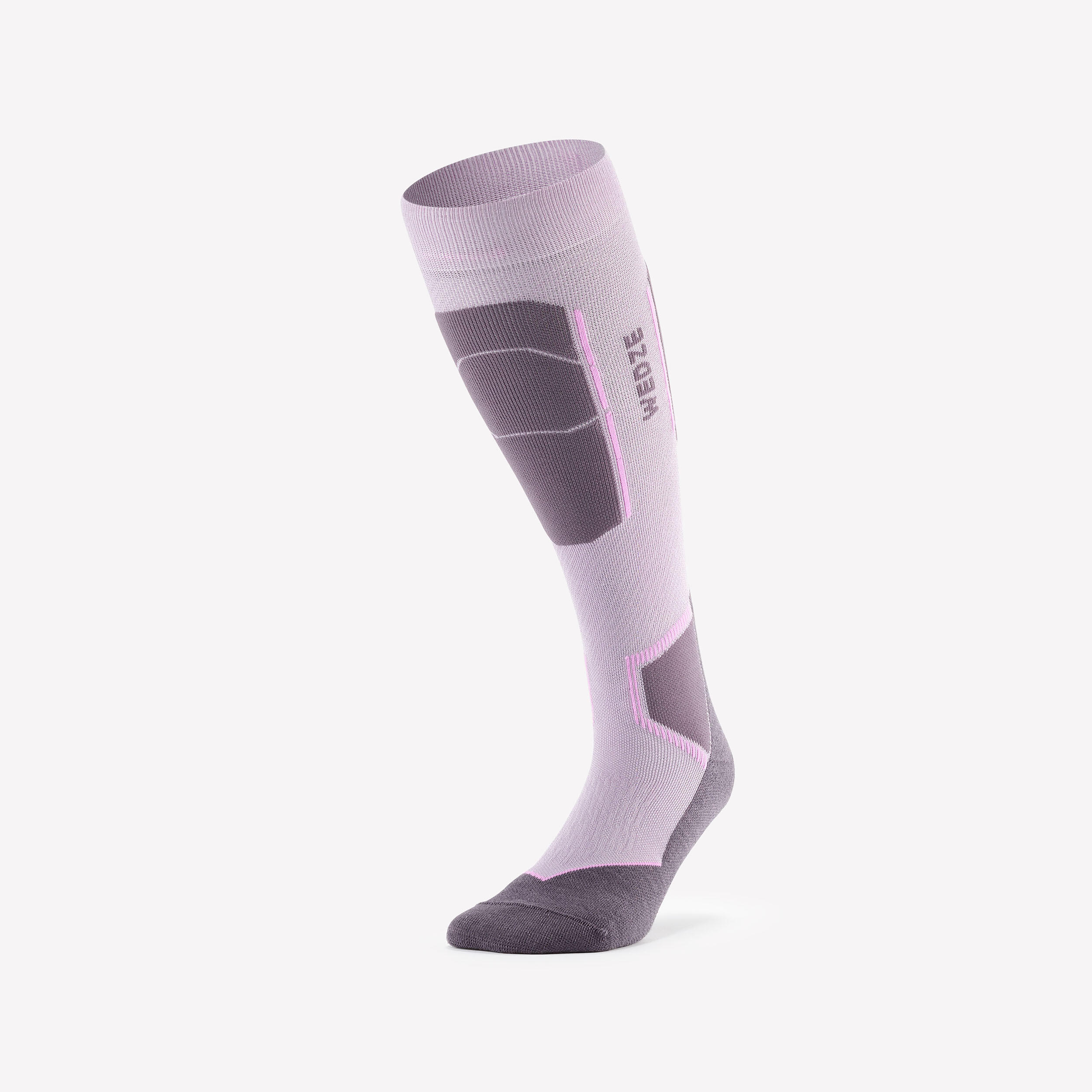 Adult Merino Wool Ski Socks 500 - Lilac