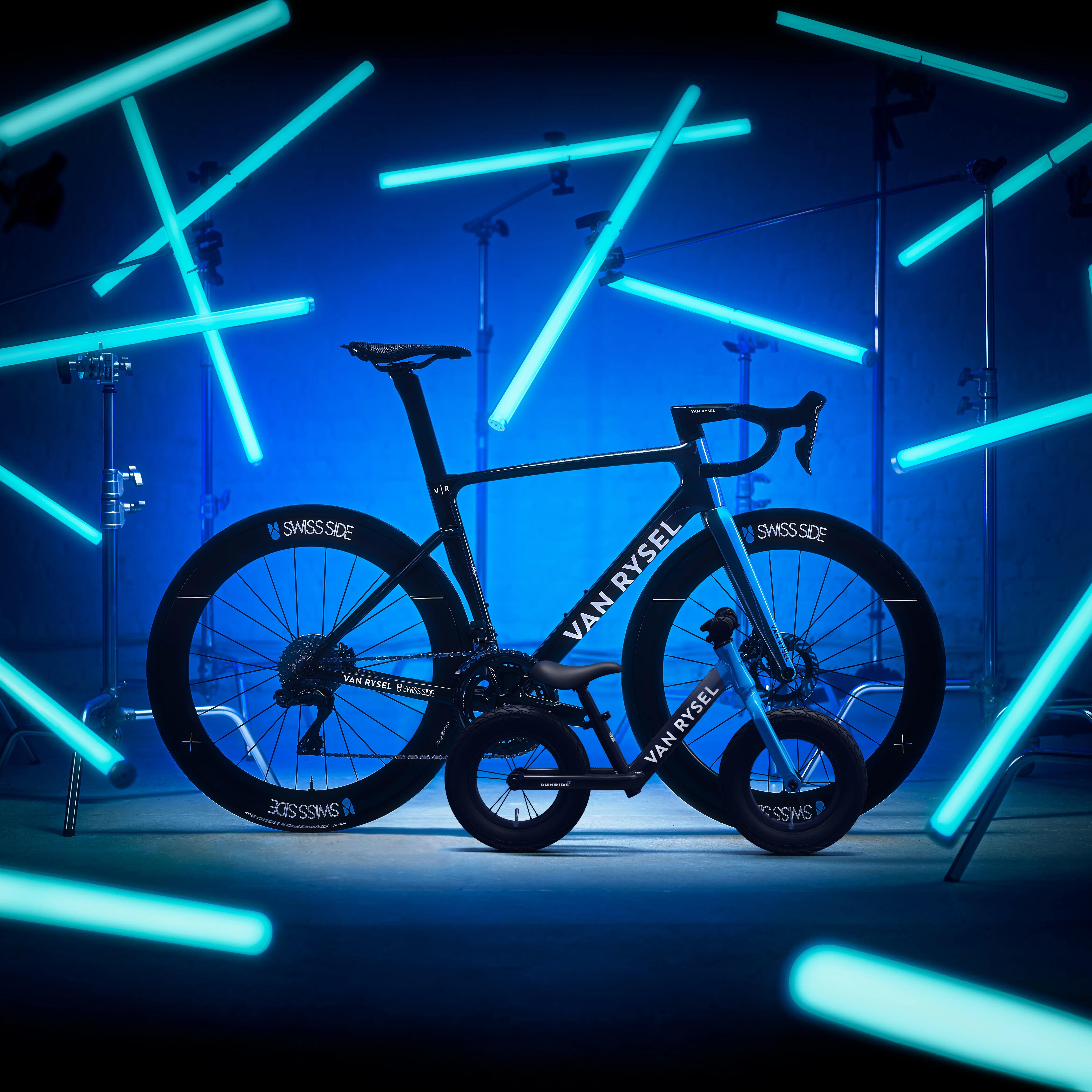 Kids' 12-Inch Balance Bike RunRide Racing - Anthracite Grey & Blue