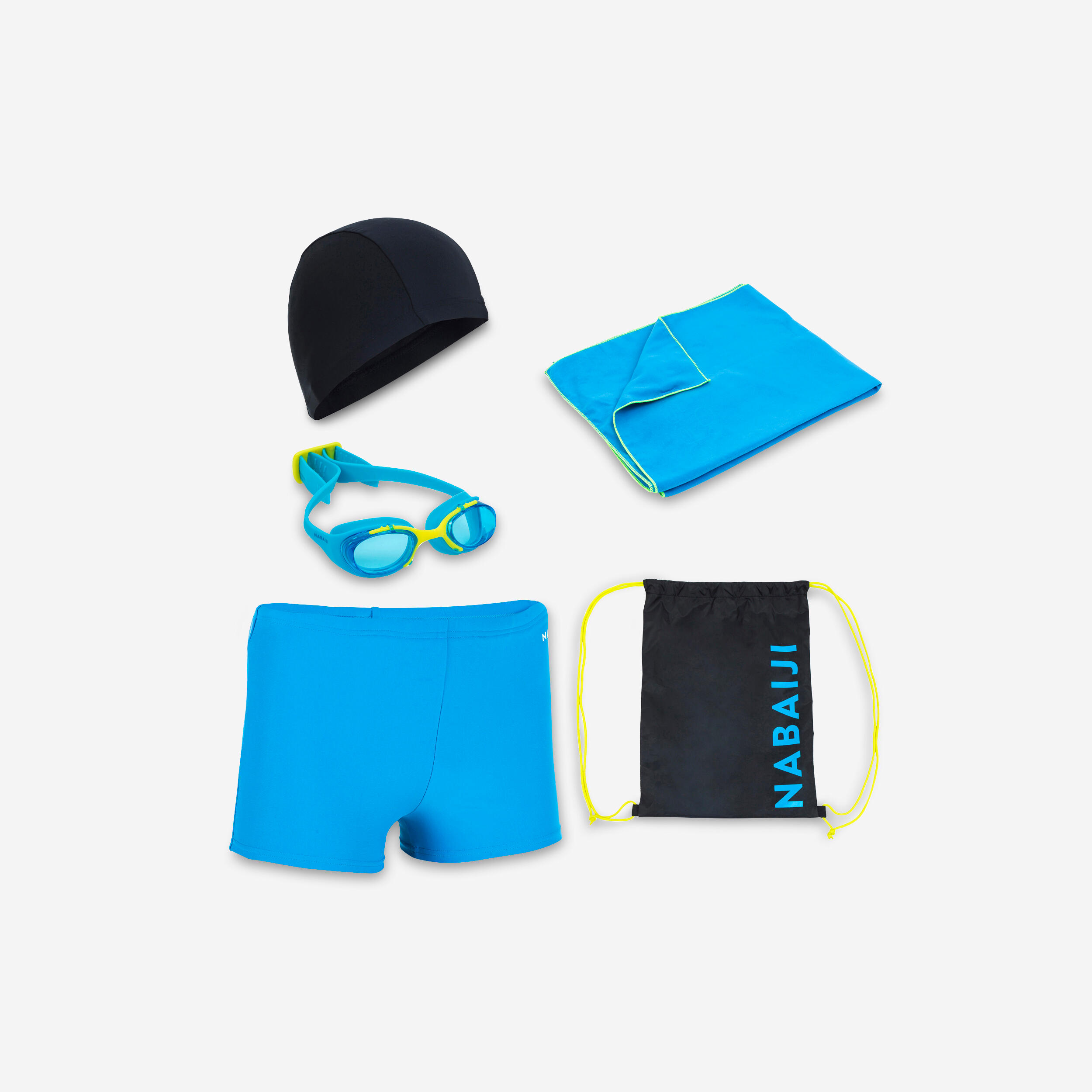 START 100 BOY'S SWIMMING SET - BLUE/NAVY BLUE (BAG  CAP  BOXERS  GOGGLES  TOWEL)