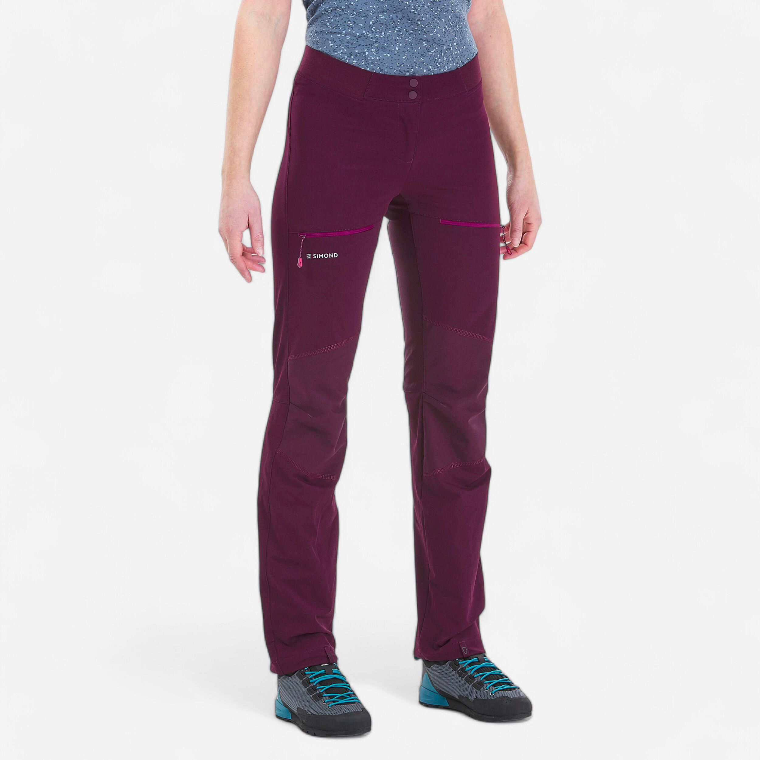 Women's climbing and mountaineering lightweight trousers - ROCK EVO - Bordeaux