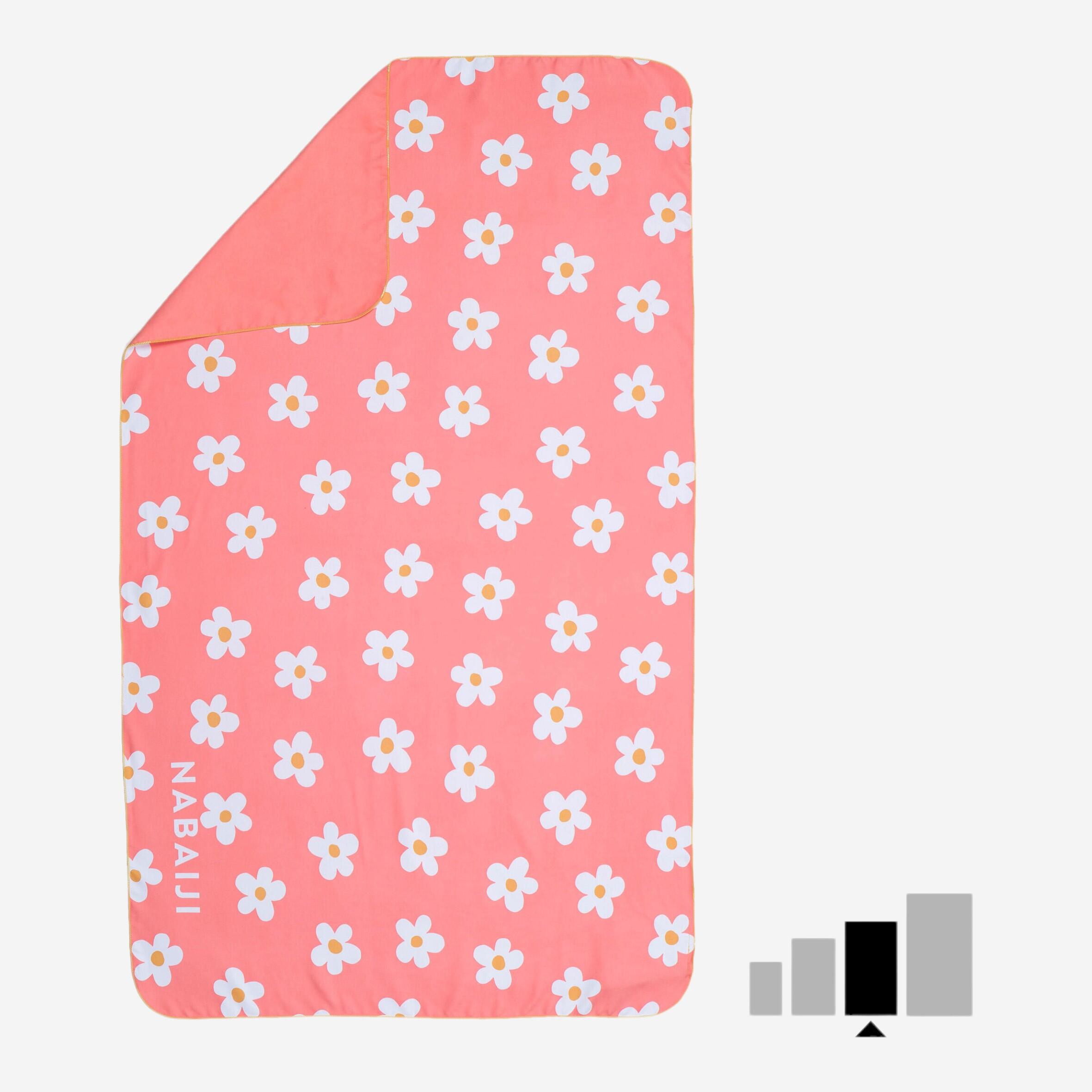 Compact Microfibre Swimming Towel Size L 80 x 130 cm - print