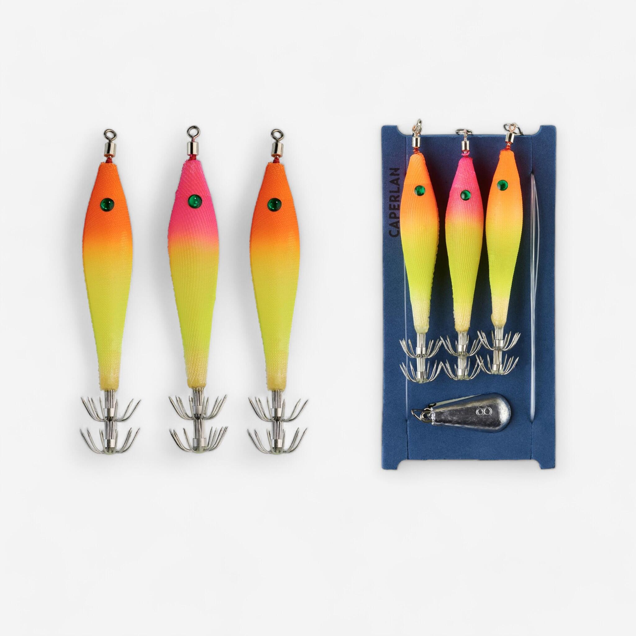 Ready-to-fish kit SW ETU KIT SQ  3 cuttlefish and squid fishing jigs