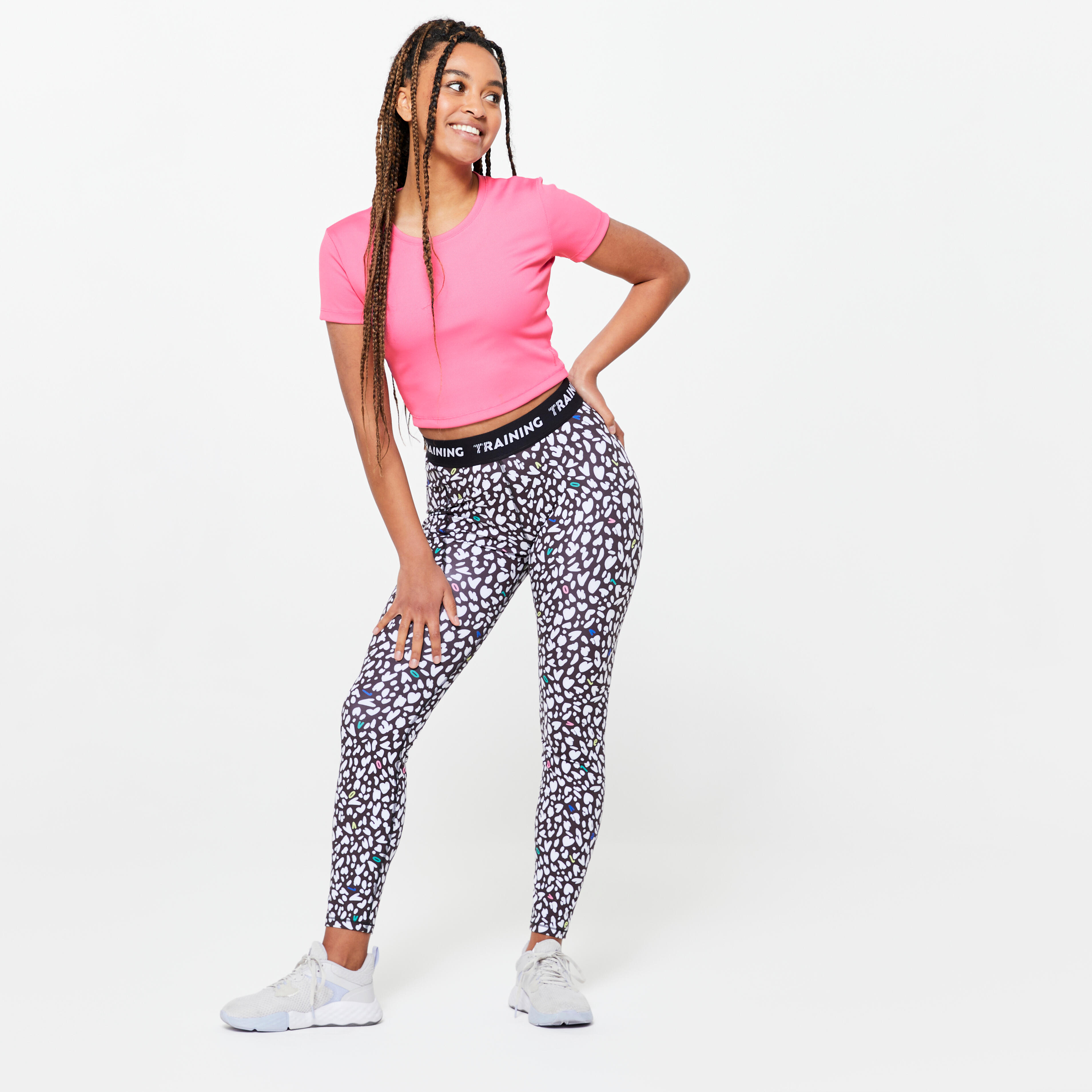 Women's Ribbed Cropped T-Shirt - Pink