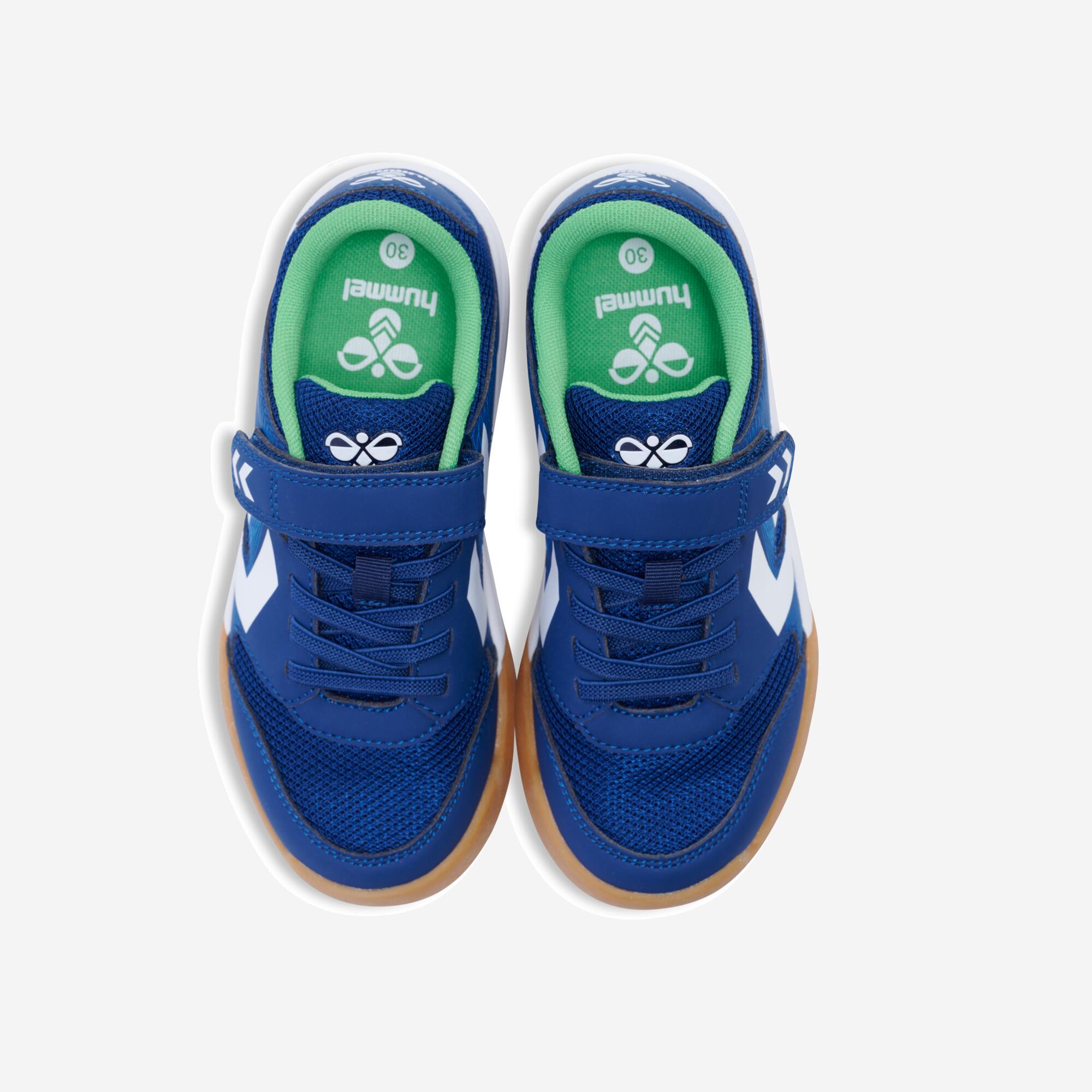 Kids' Handball Shoes Hummel Multiplay Stable Rip-Tab - Blue/White