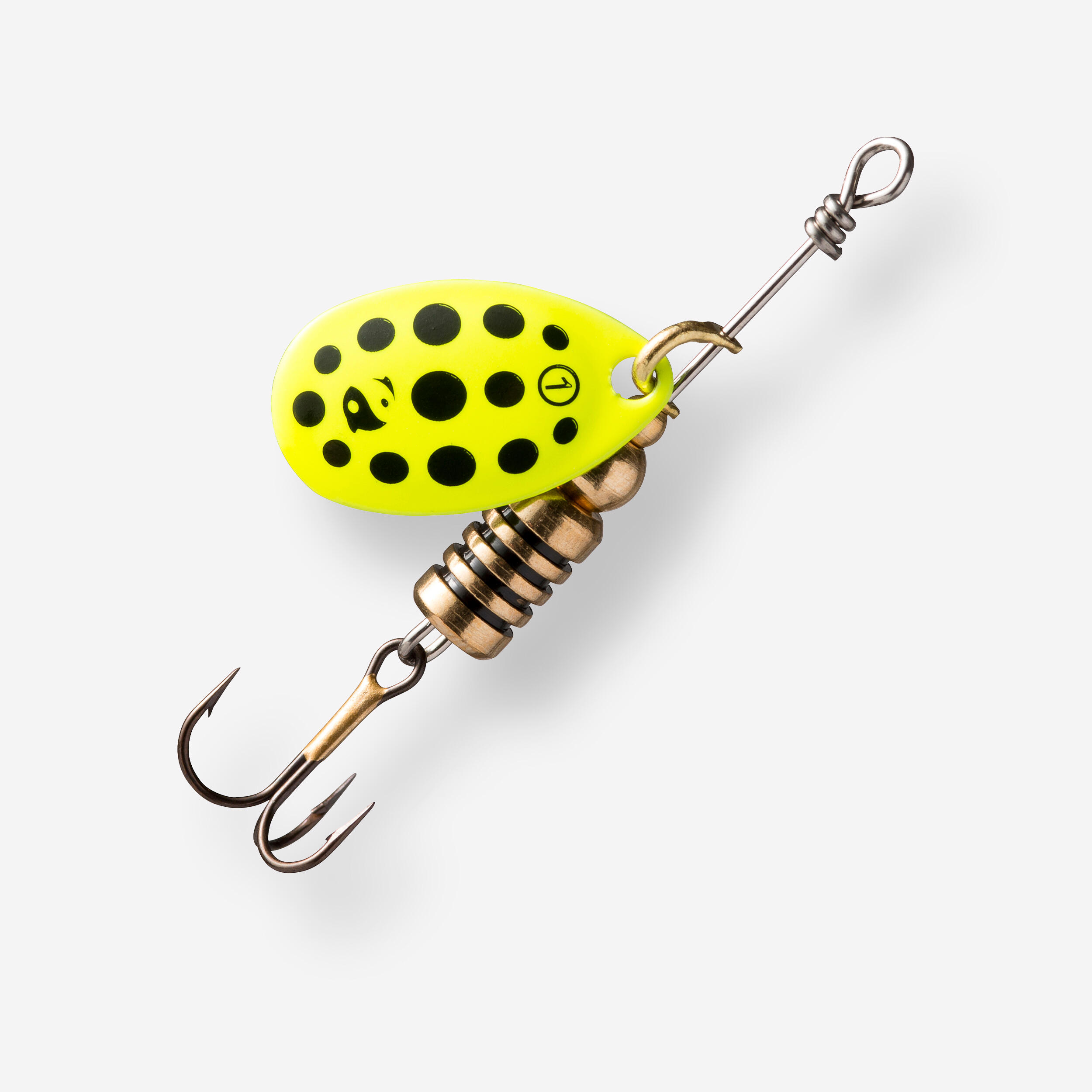 WETA + -1 YELLOW BLACK DOTS PREDATOR FISHING SPINNER