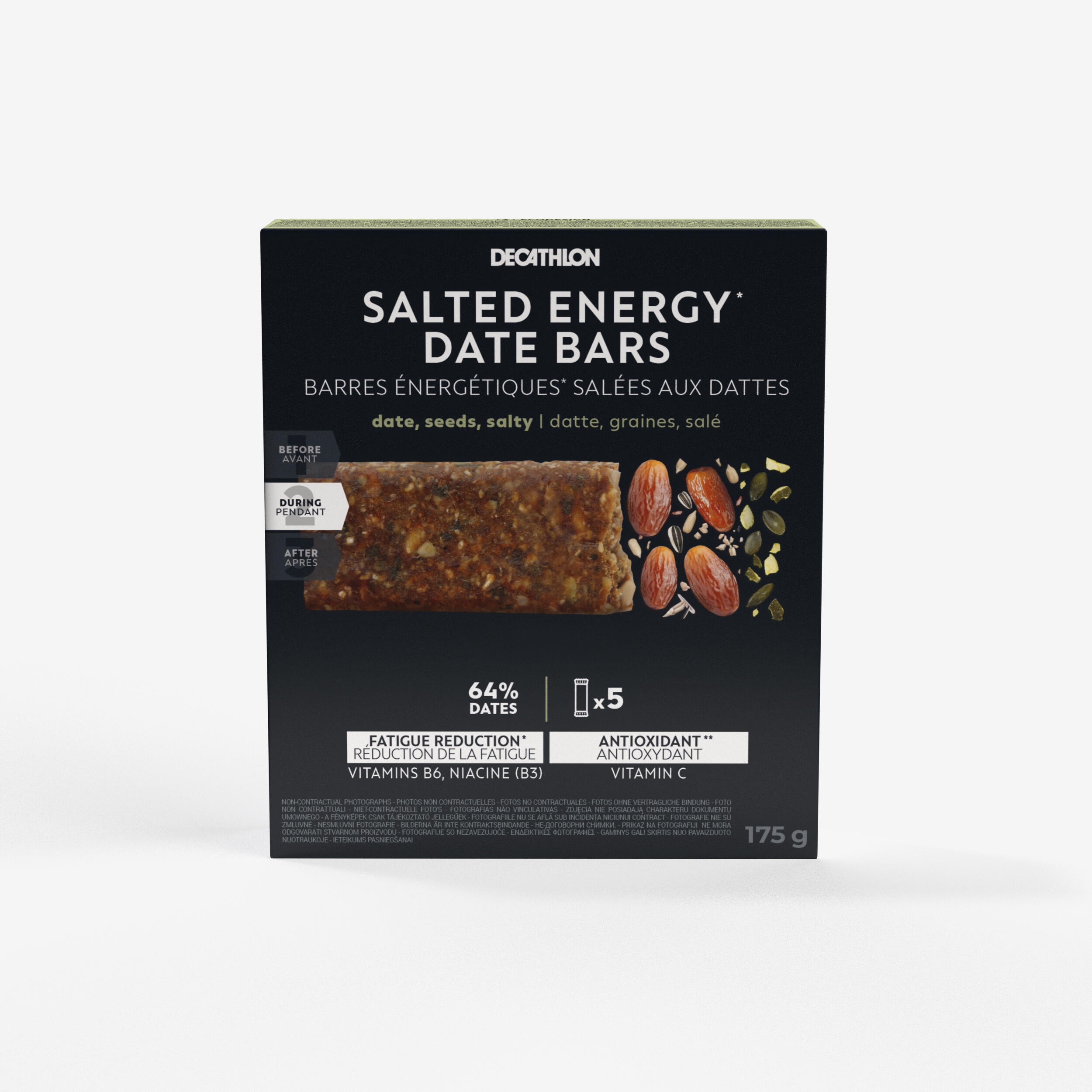 Date-flavoured savoury energy bar with seeds - 5 x 35 g