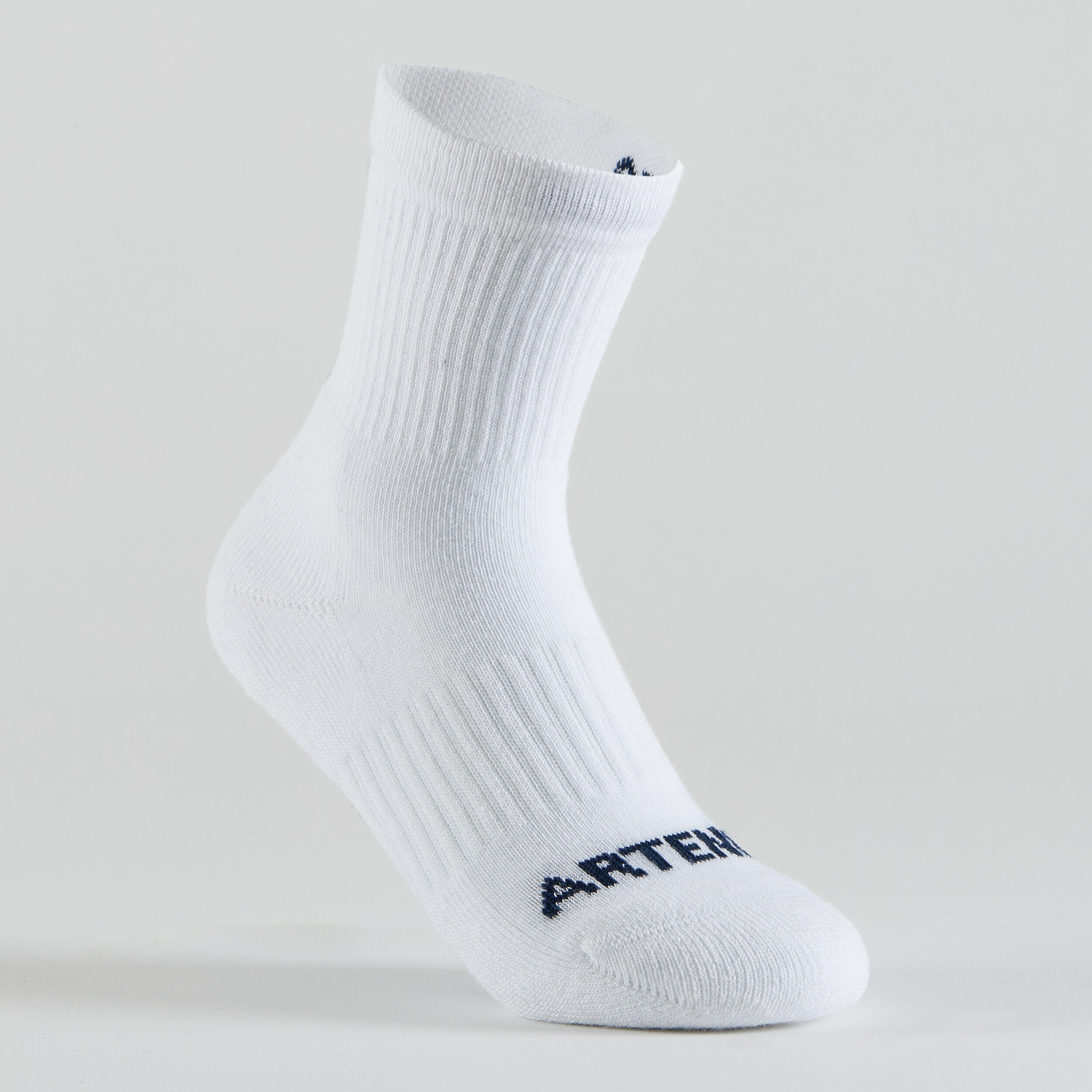 Kids' High-Cut Tennis Socks 4-Pack RS 300 - Blue/White/Navy Print