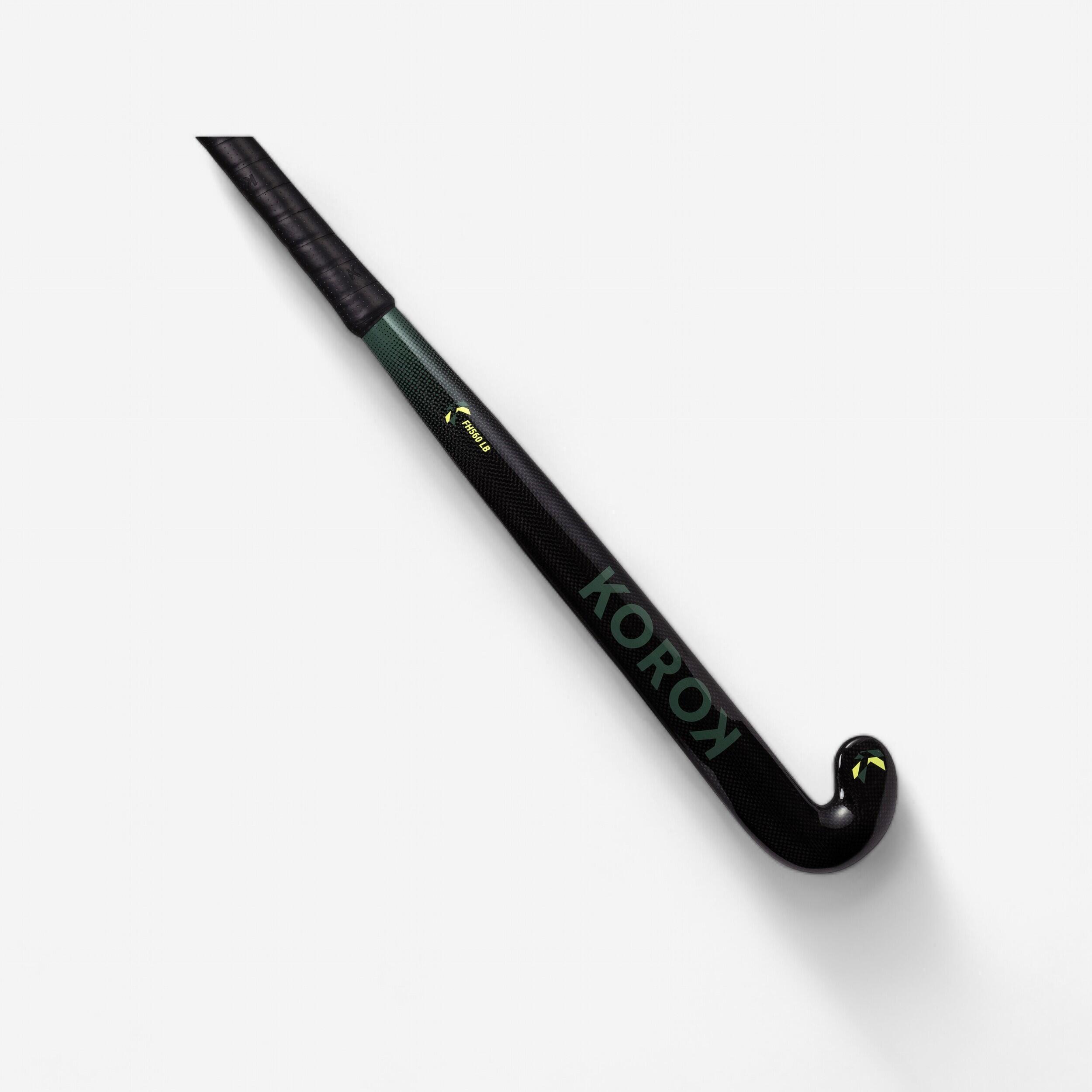 Adult Intermediate 60% Carbon Low Bow Field Hockey Stick FH560 - Black/Khaki