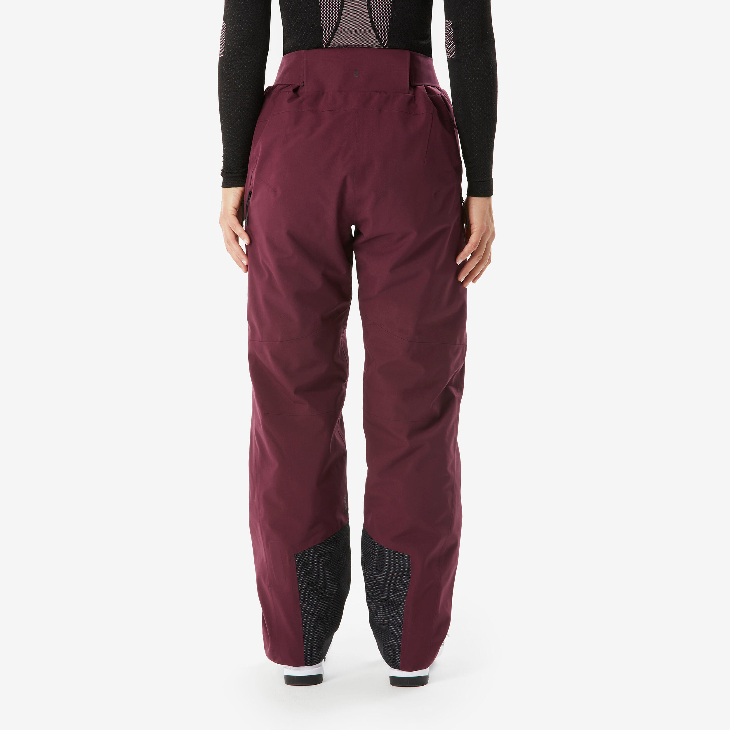 Women's Warm and Breathable Ski Trousers 500-Burgundy