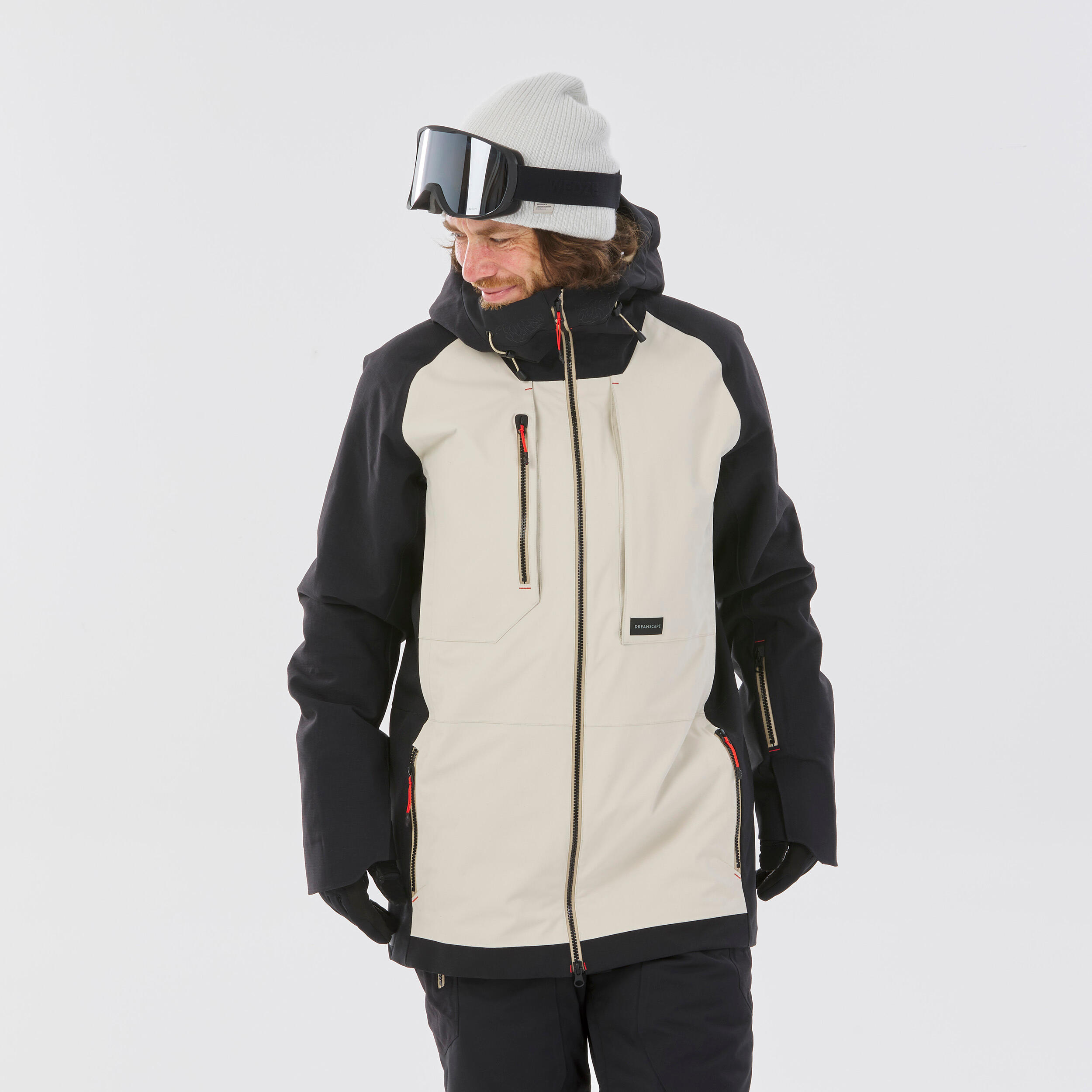 Men's Ultra Resistant Snowboard Jacket -  SNB 900 UP Beige