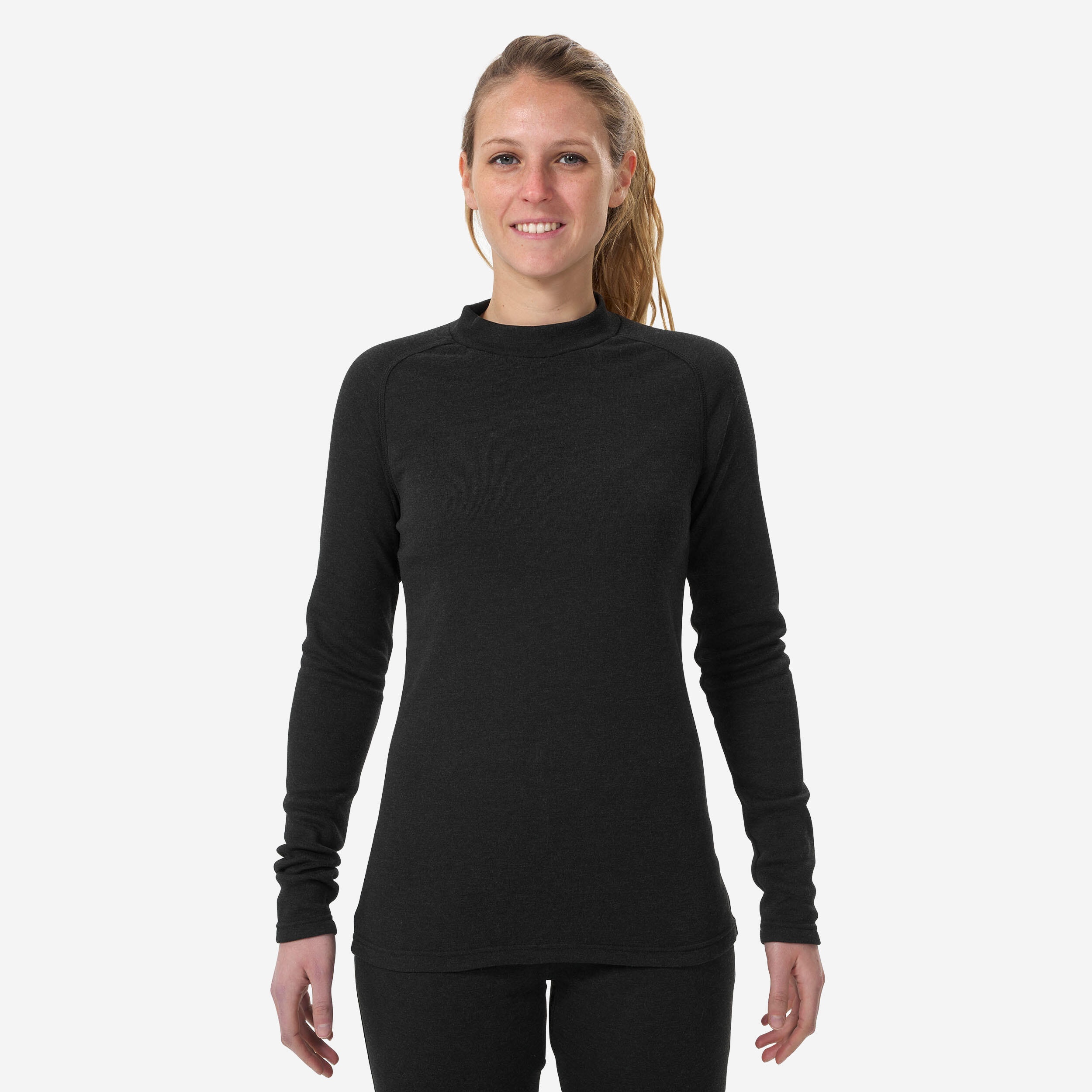 Women’s ski base layer top - BL 100 - Black