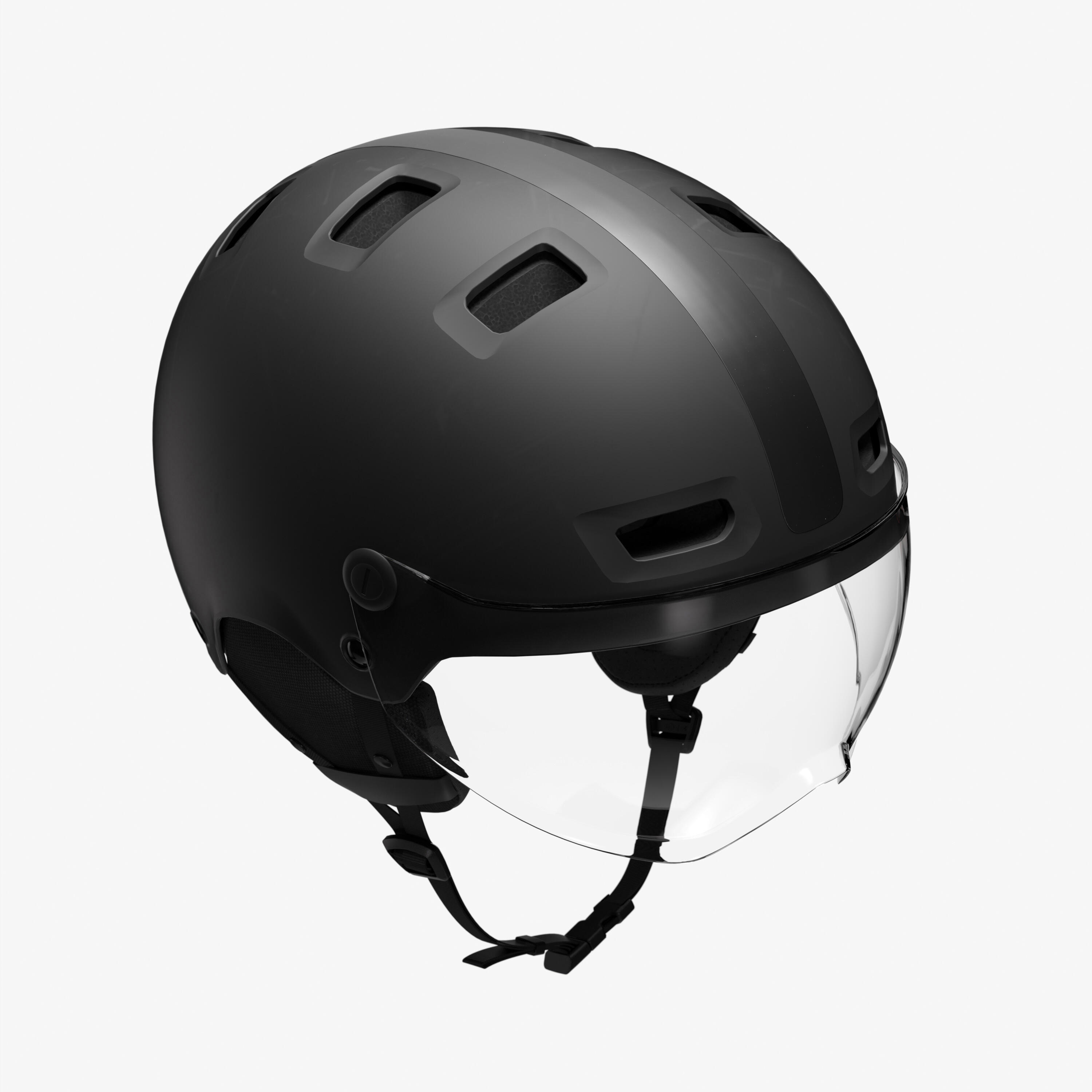 City Cycling Helmet with Visor - CBH 580 Black