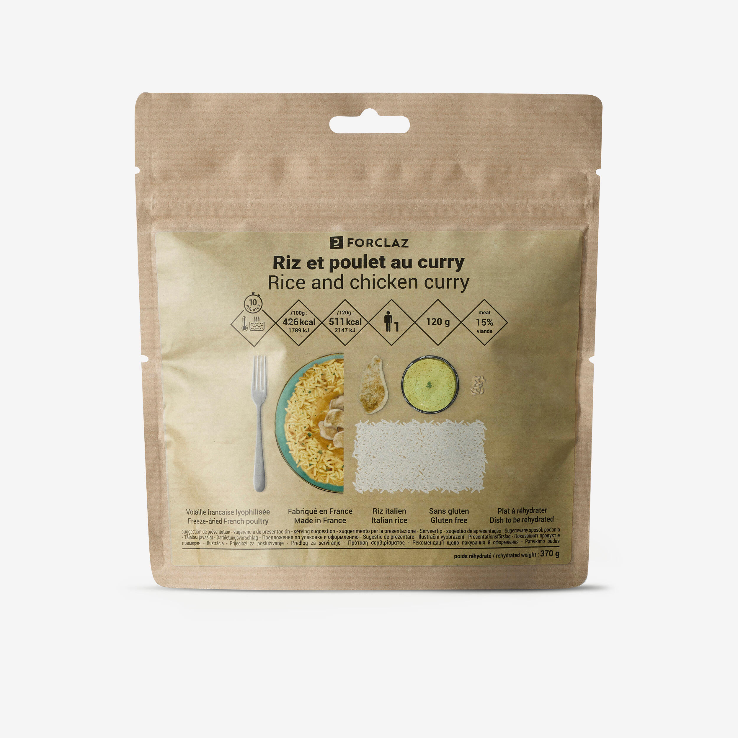 Gluten-free dehydrated meal - Curry chicken rice - 120g