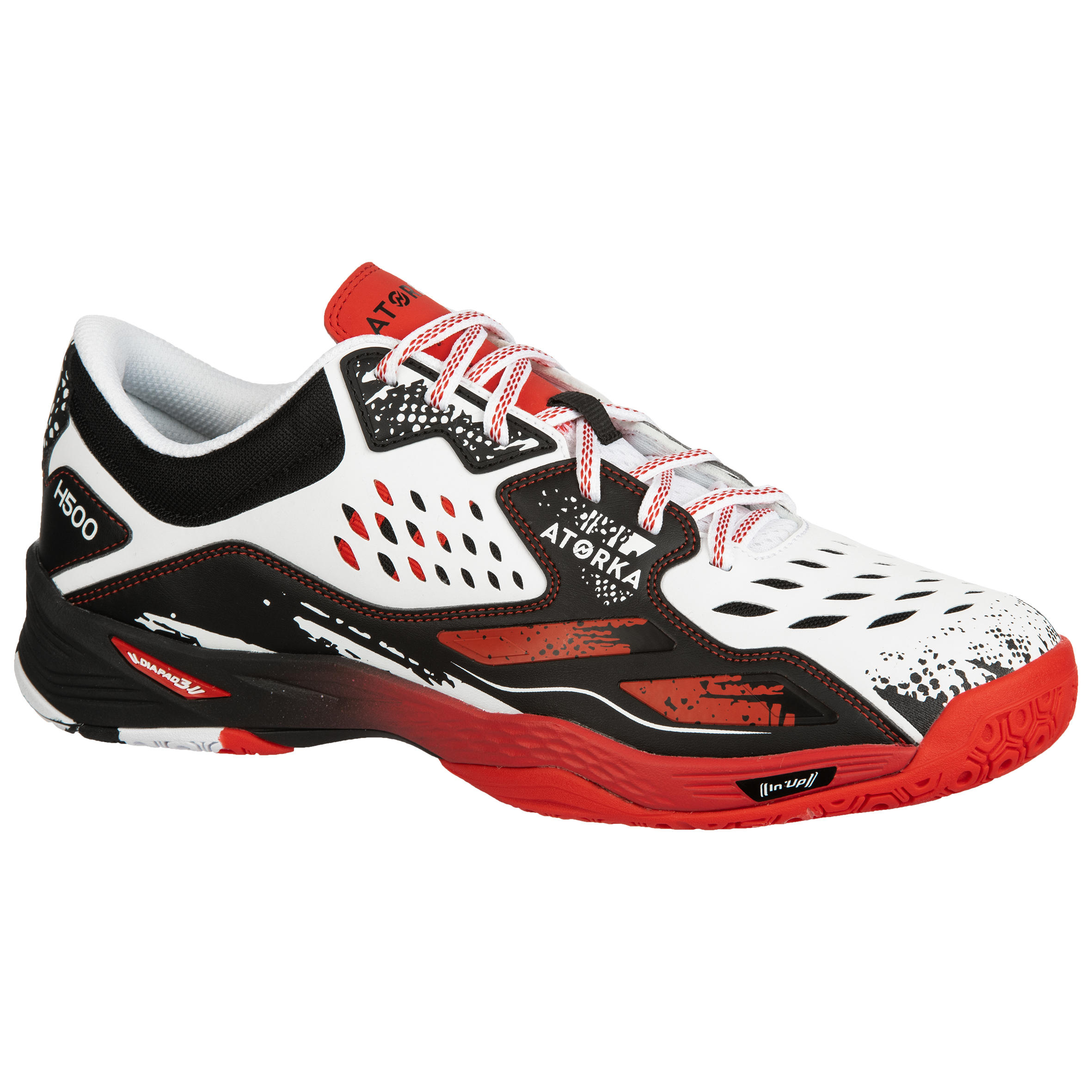 H500 Handball Shoes - White/Red/Black