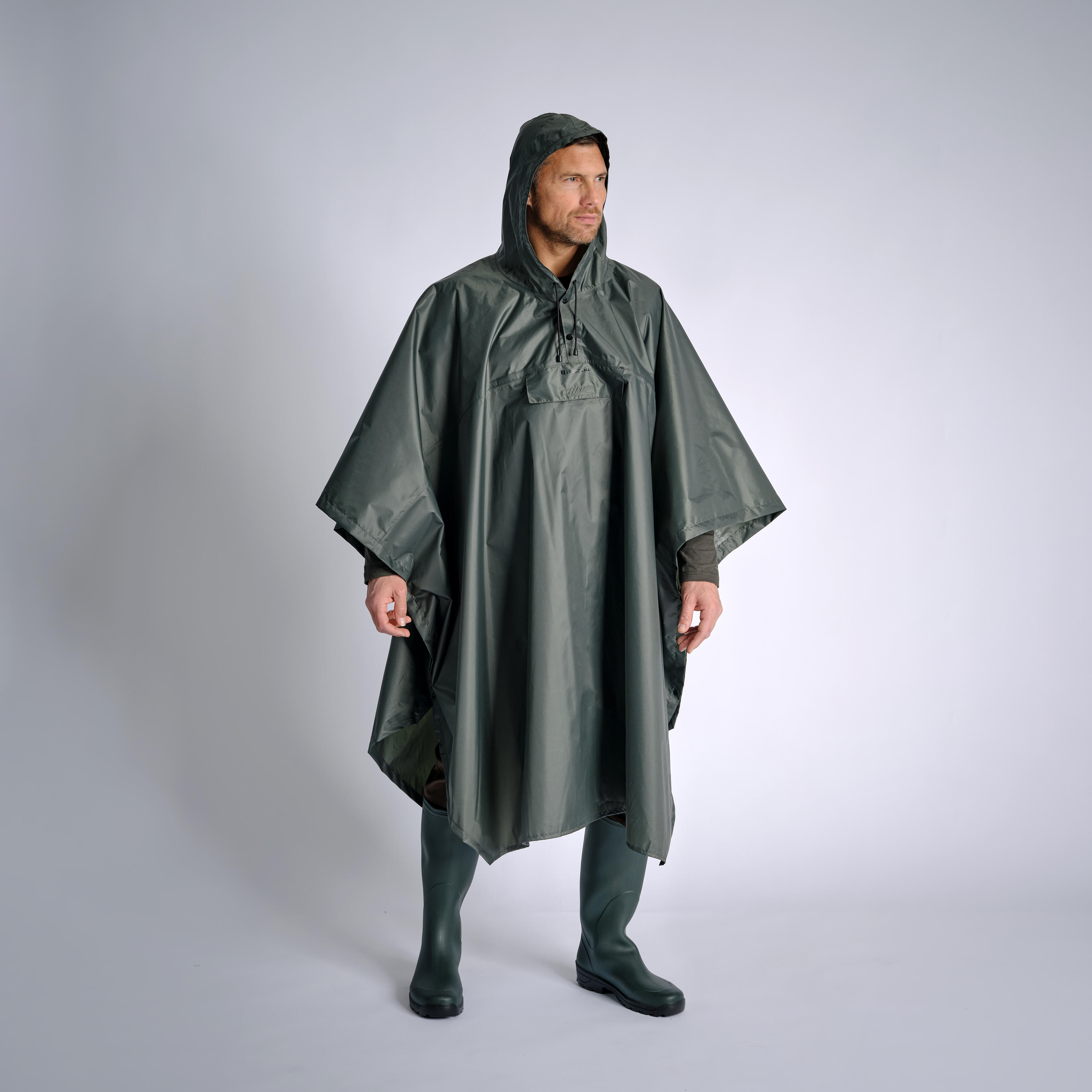 WATERPROOF LONG PONCHO 500 GREEN