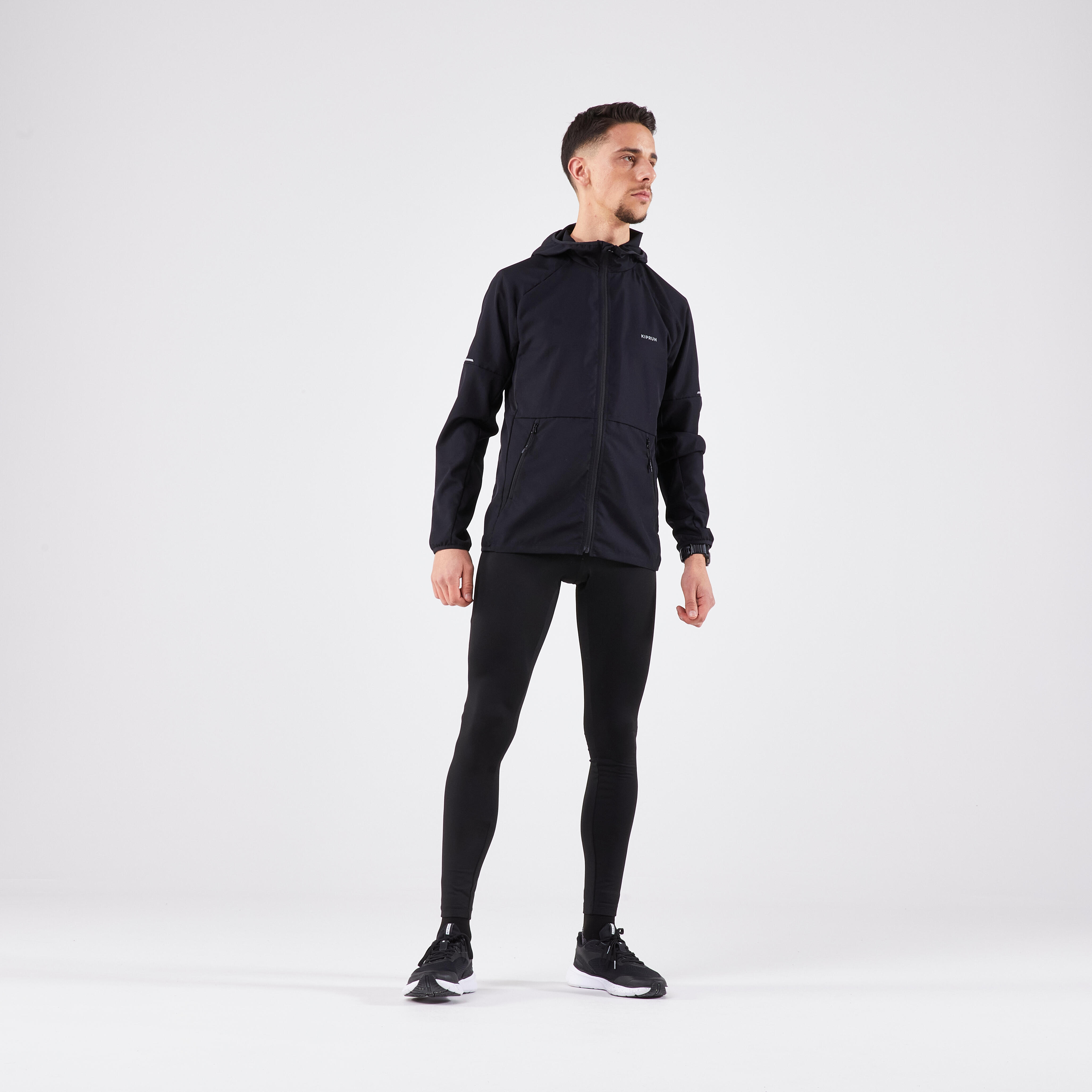 MEN'S KIPRUN RUN 100 WINDPROOF TRAIL & RUNNING JACKET - BLACK