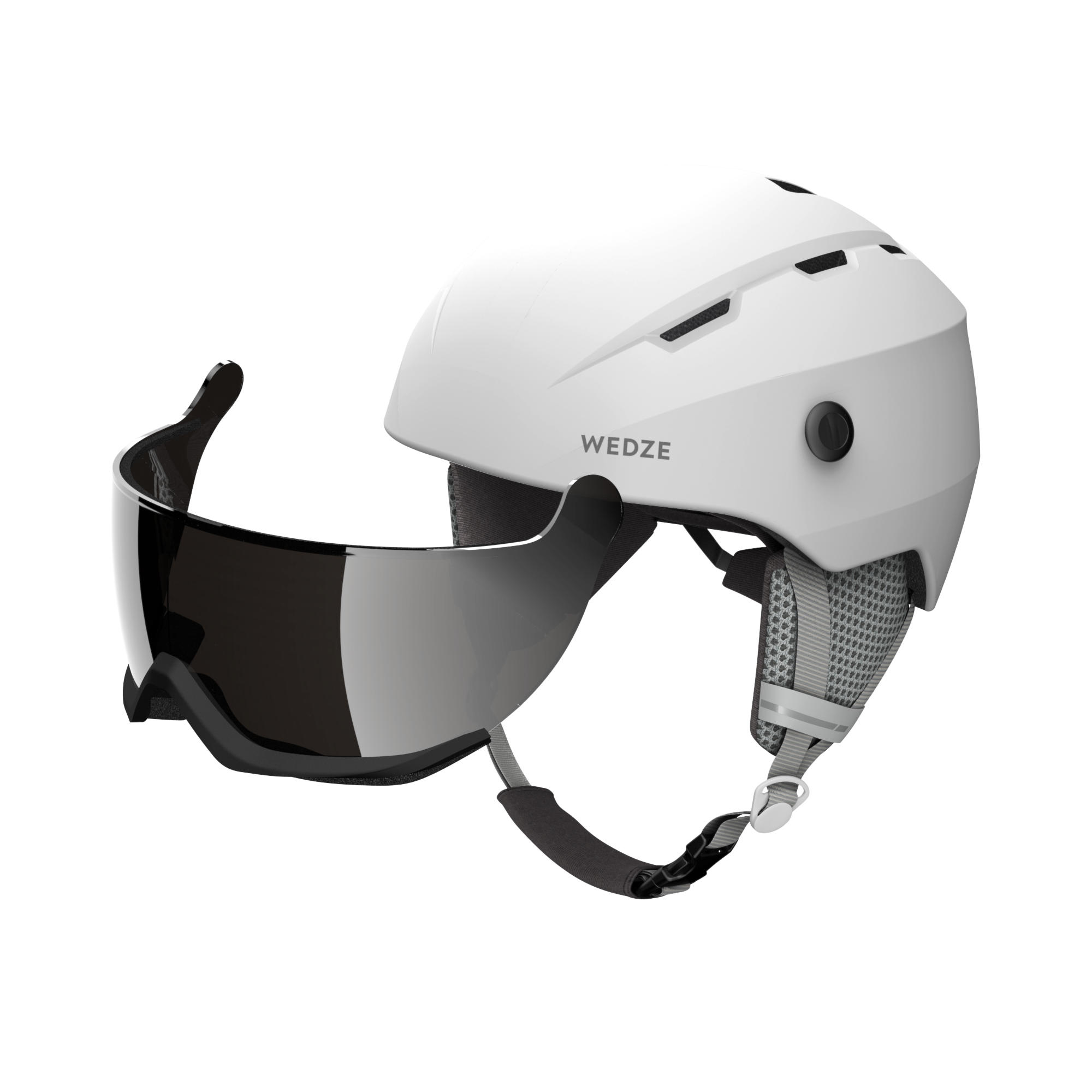 ADULT DOWNHILL SKI HELMET WITH VISOR H350 WHITE