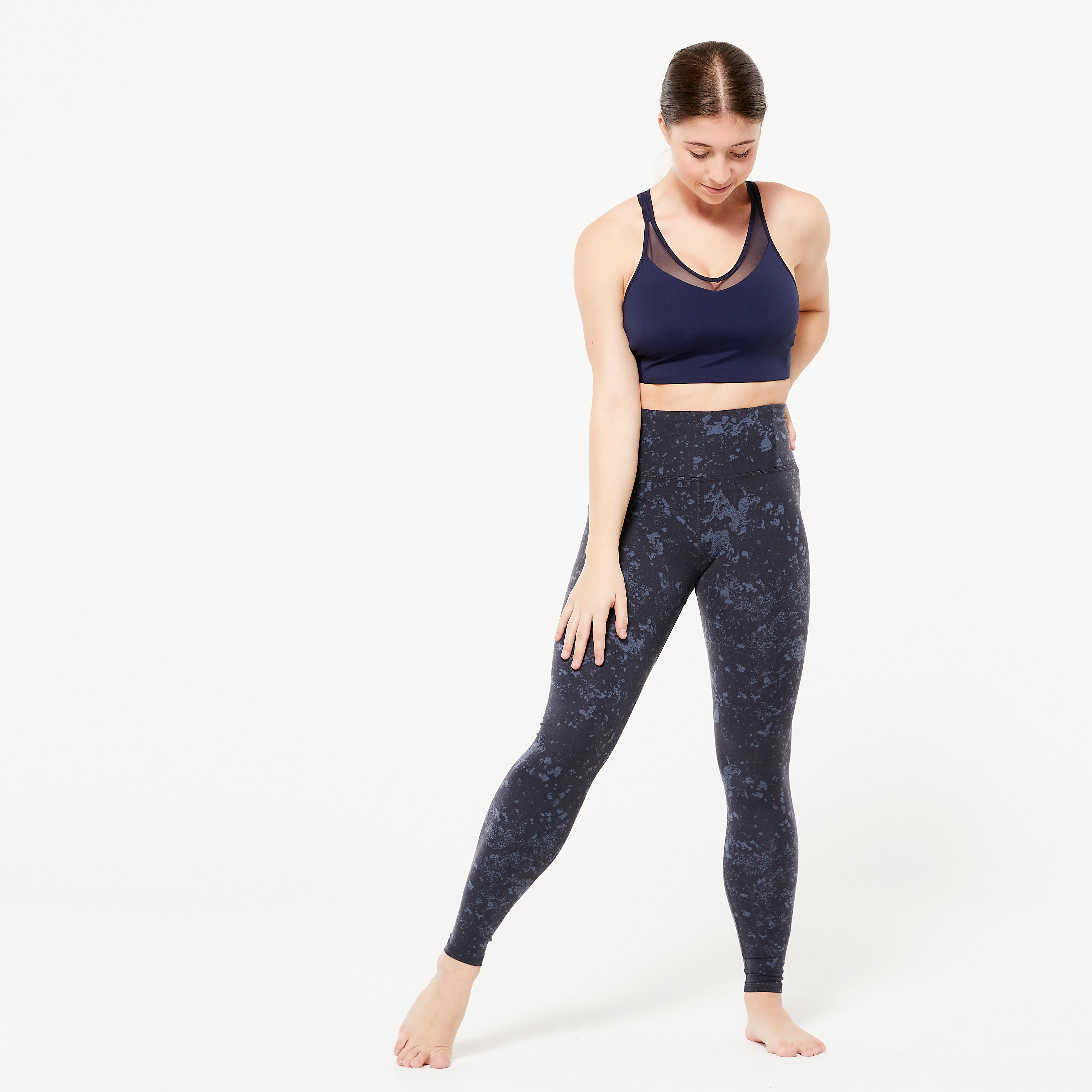 Women's Modern Dance High-Waisted Leggings - Black/Grey