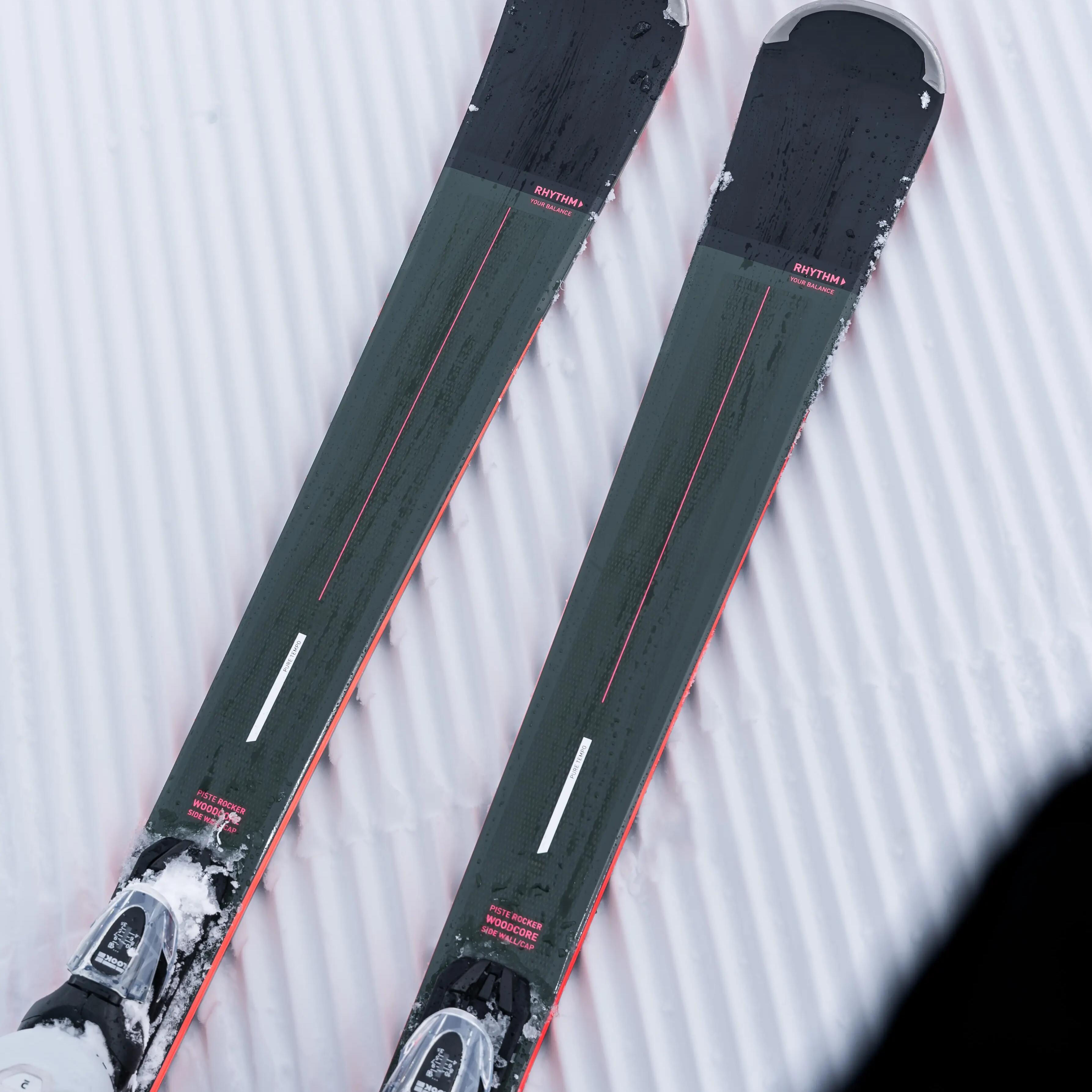 MEN'S DOWNHILL SKI WITH BINDINGS - BOOST 580 - KHAKI PINK