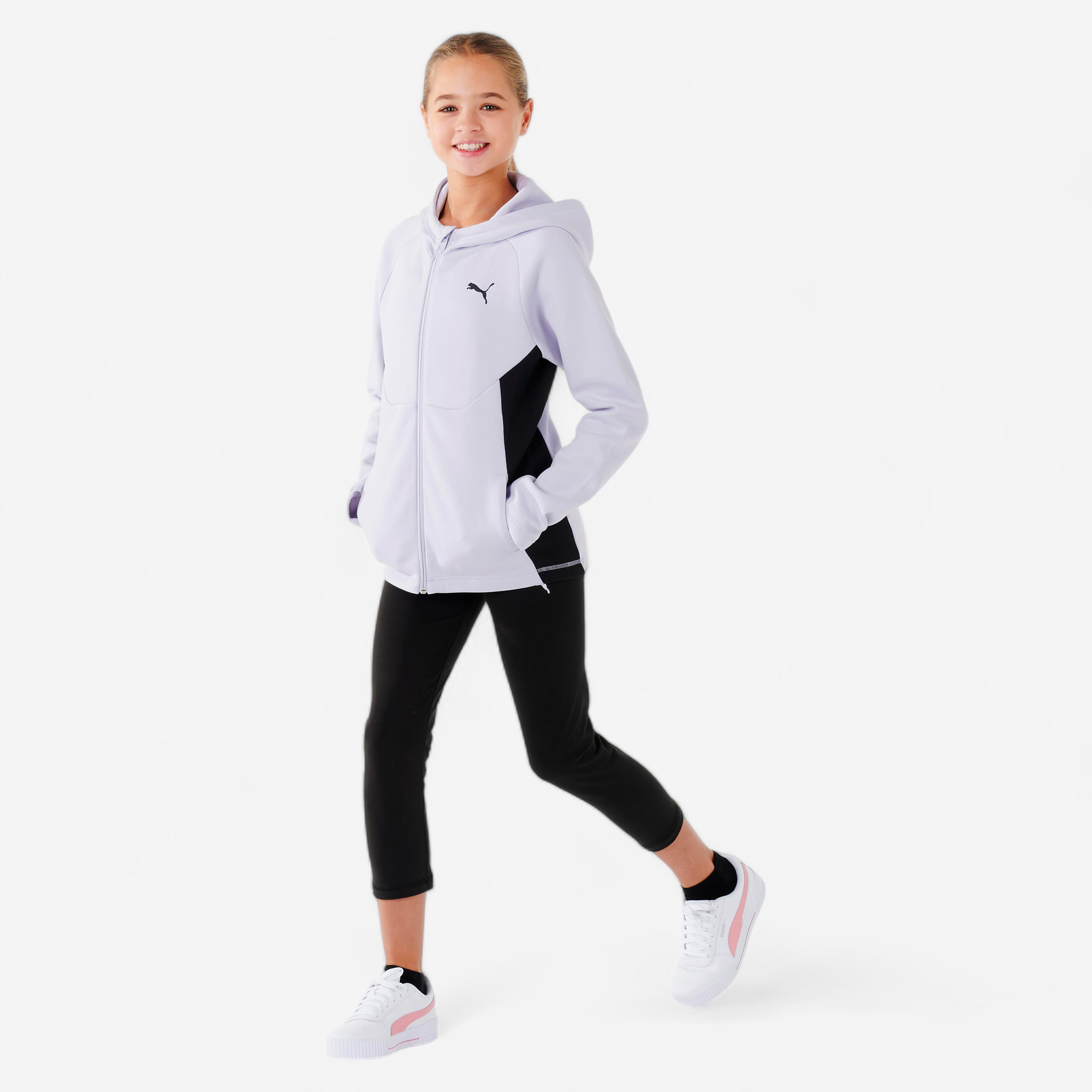 Girls' 7/8 Tracksuit - Grey/Black