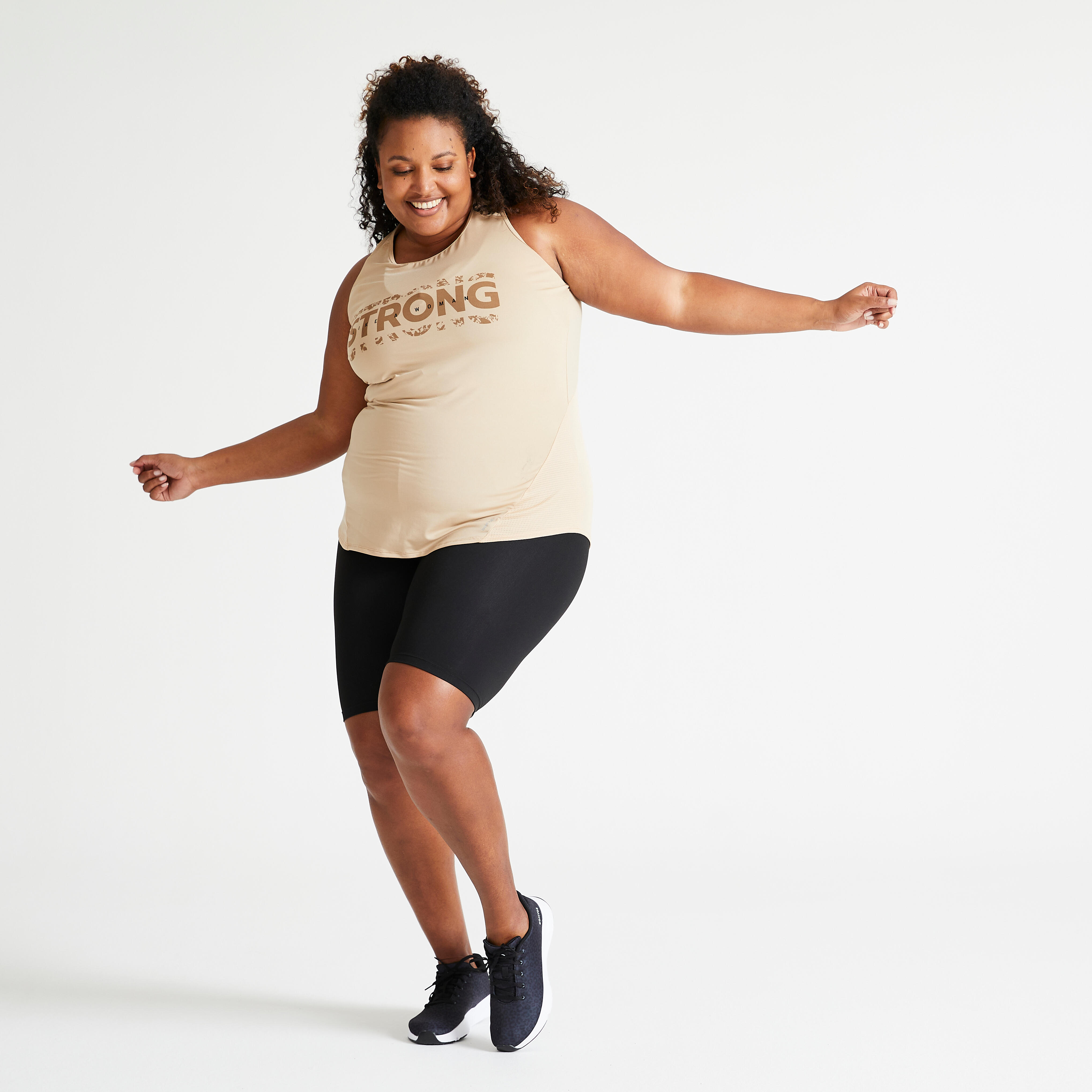 High-Waisted Plus Size Fitness Cycling Shorts - Black