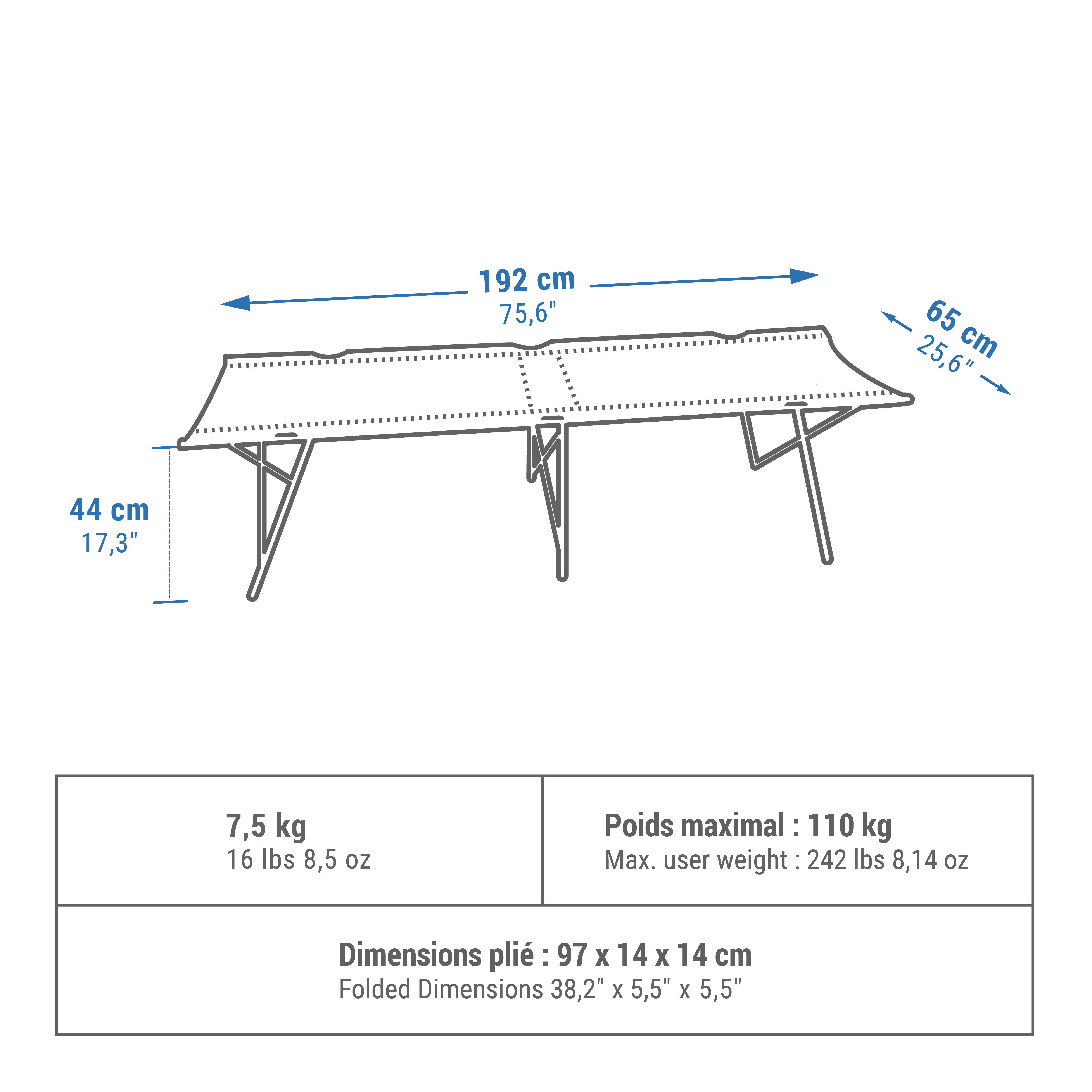 CAMP BED FOR CAMPING - CAMP BED SECOND 65 CM - 1 PERSON