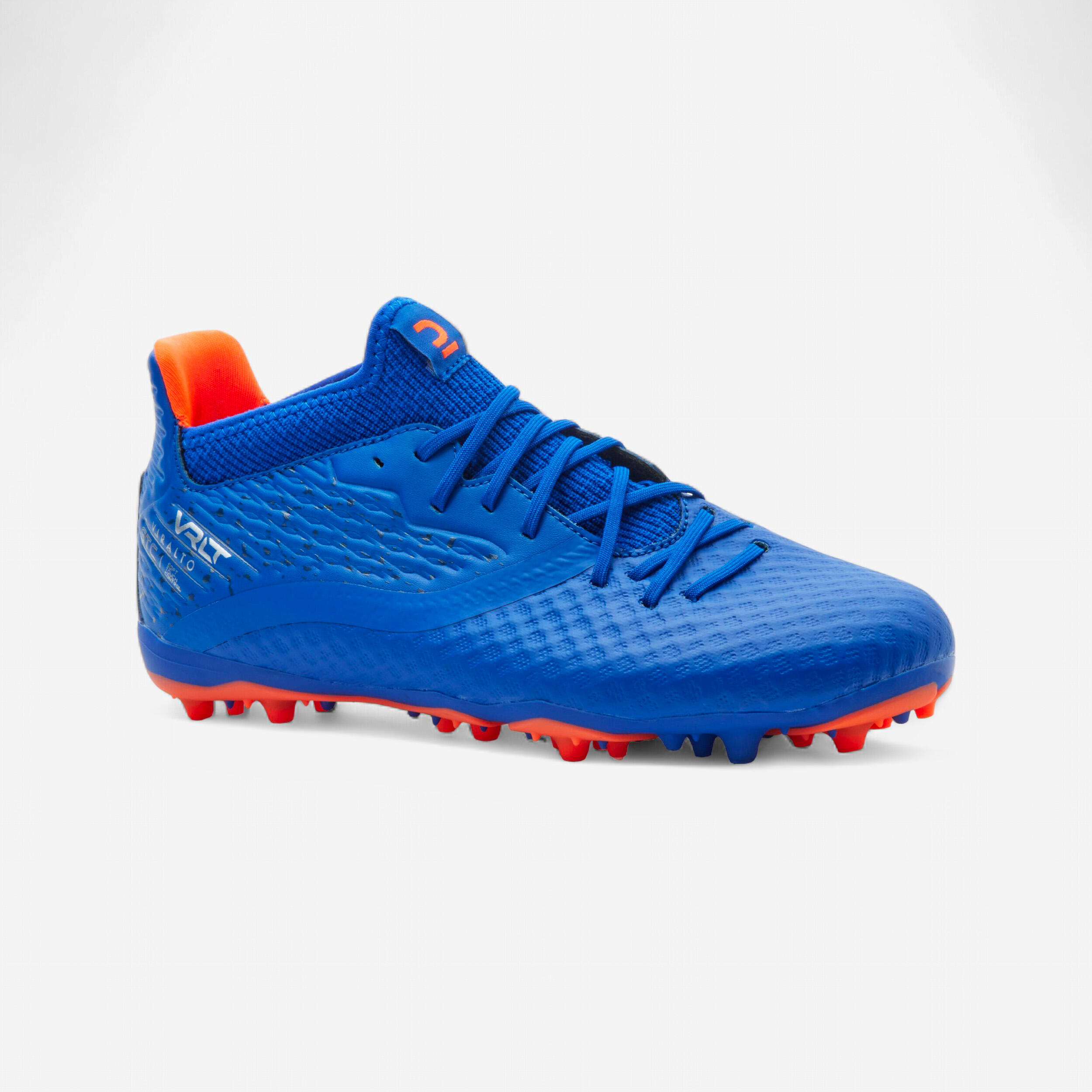 Kids' Lace-Up Football Boots Viralto III MG/AG - Blue/Orange