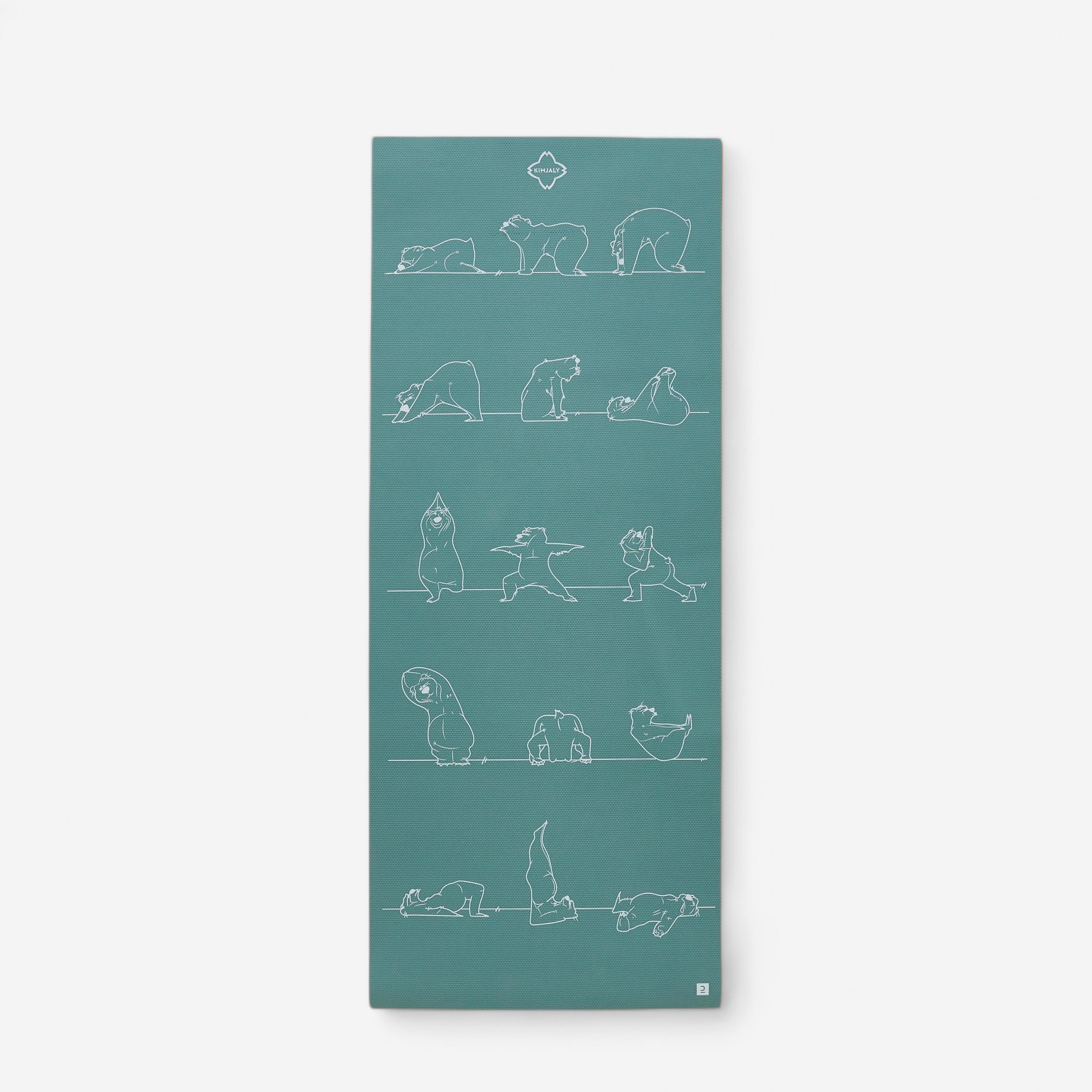 Kids' Yoga Mat 150 cm ⨯ 60 cm ⨯ 5 mm - Khaki Bear