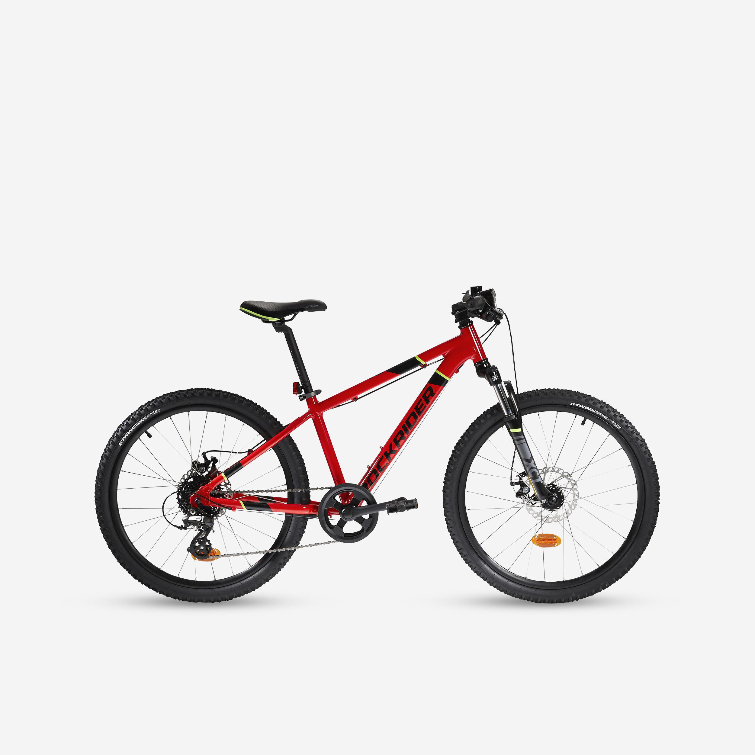 Kids' 24-inch lightweight aluminium mountain bike  red