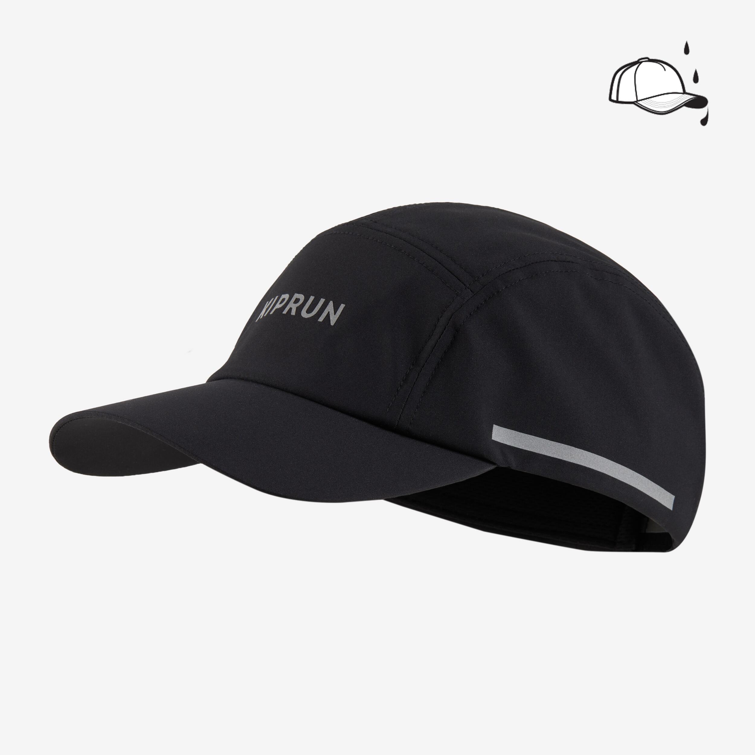 Men's and Women's Running Cap - KIPRUN Water Repellent 5 Panels Black
