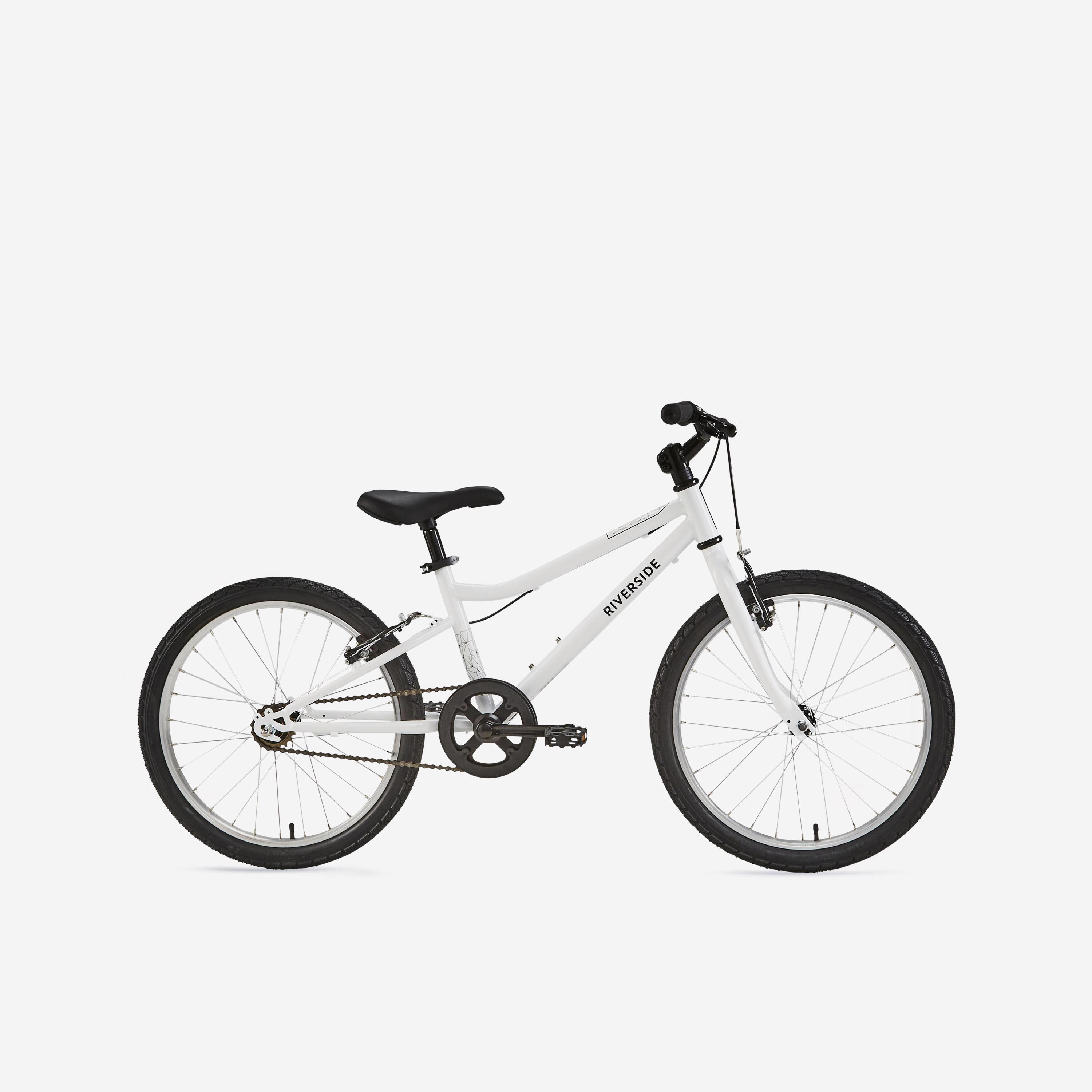 Kids' 20-inch robust single speed hybrid bike  White