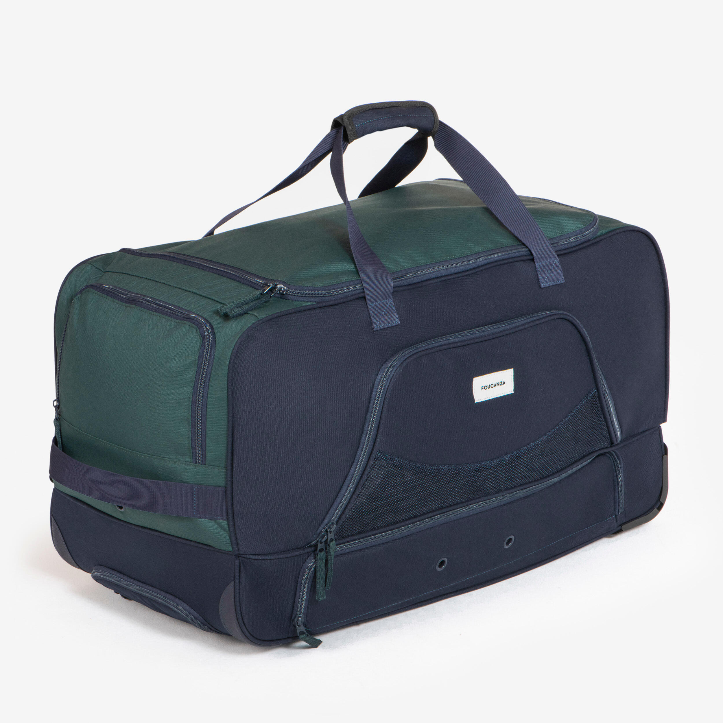 Horse Riding Equipment Trolley Bag 80 L - Green/Blue