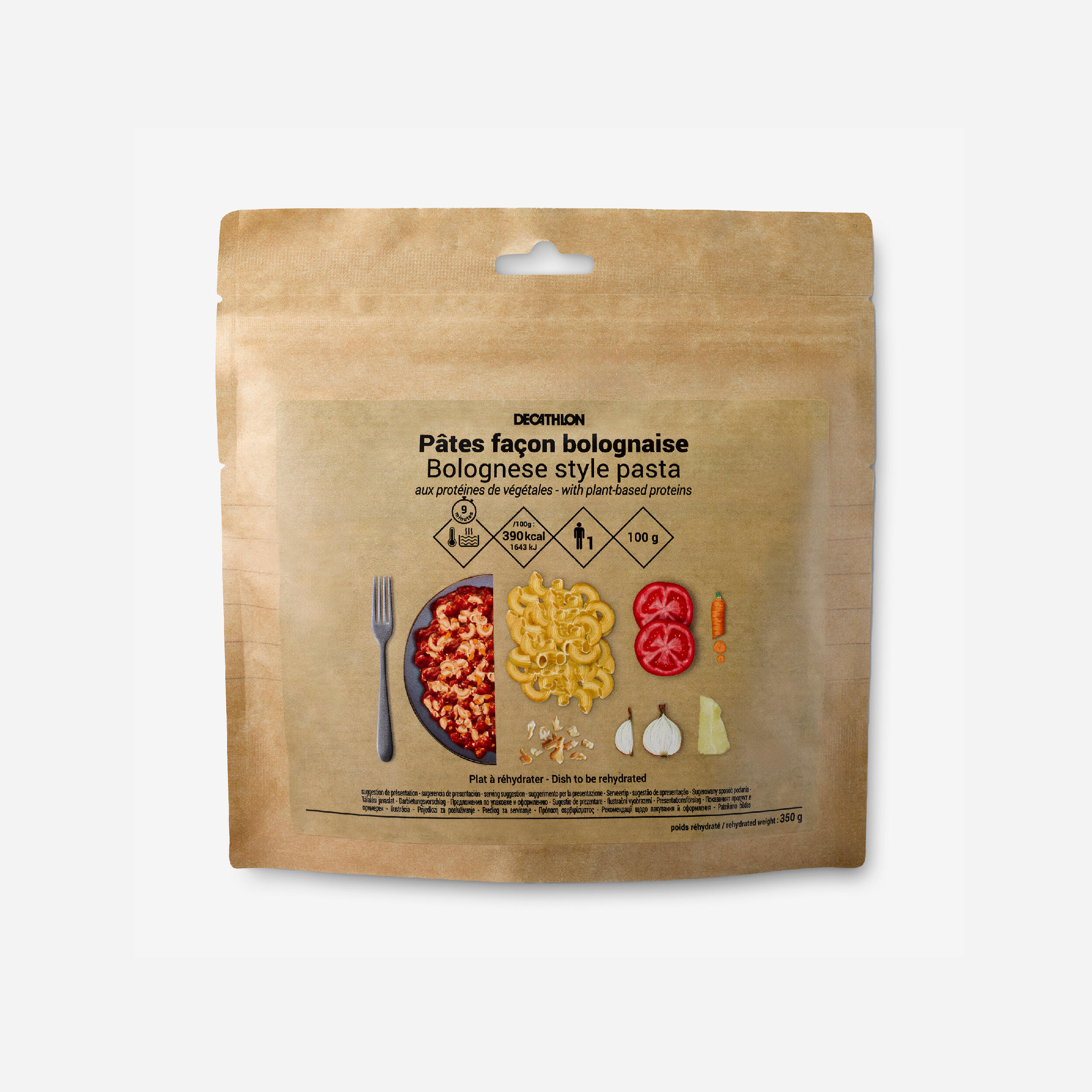 Freeze-dried bolognese pasta with pea protein - 100 g