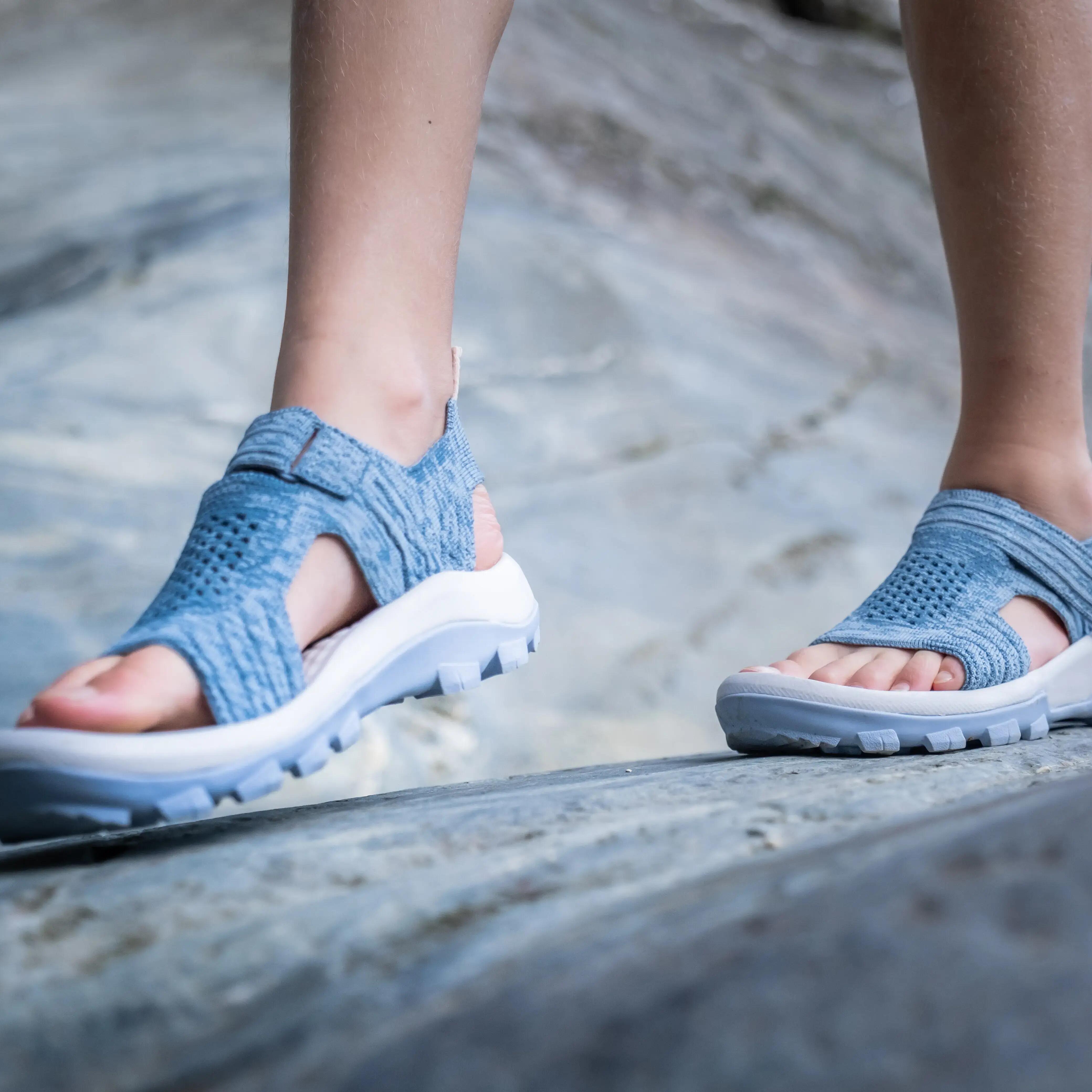 Kids’ Hiking Sandals MH120 - Jr size 10 TO Adult size 6 - Blue Grey