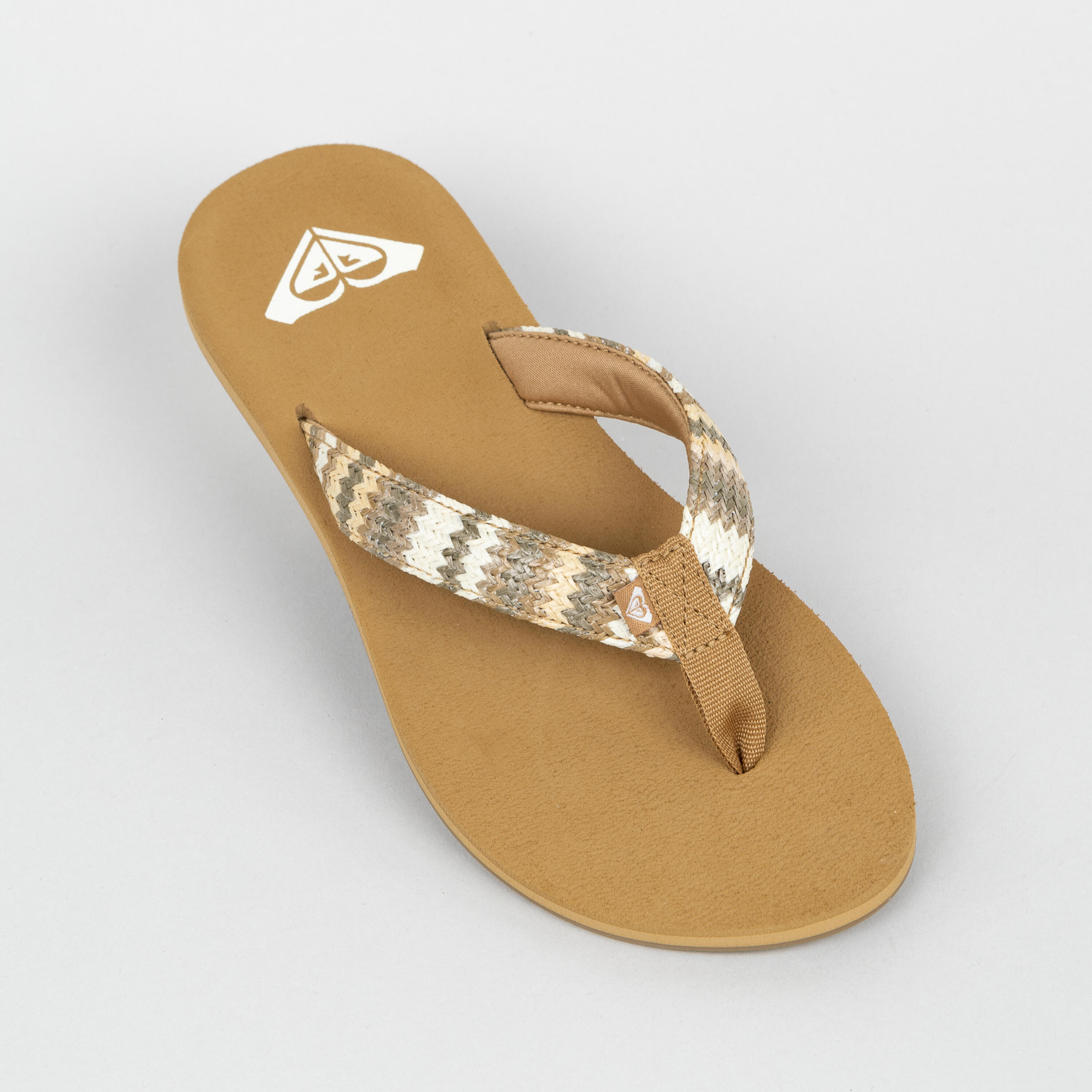 Women's flip-flops - Porto beige raffia