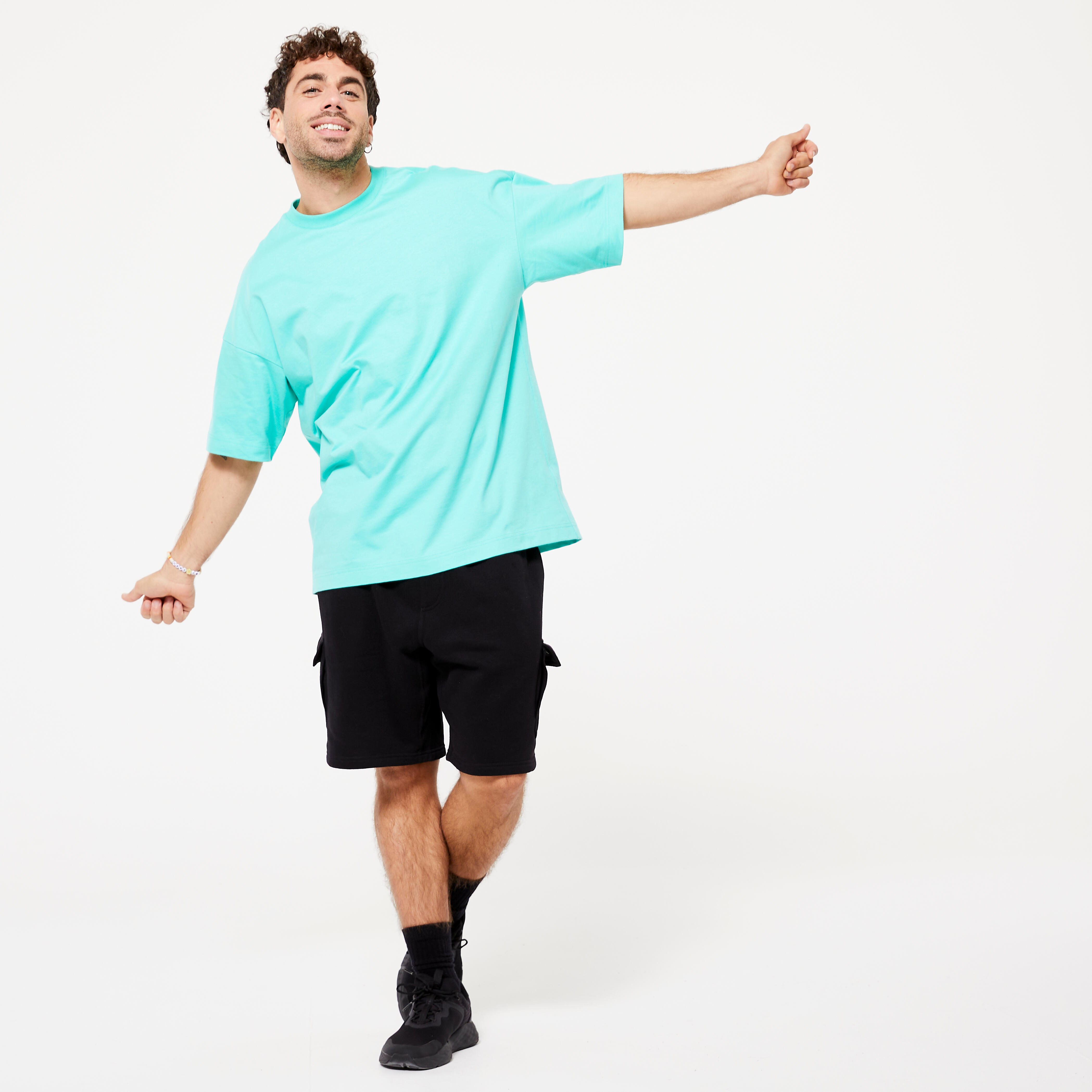 Men's Fleece Cargo Shorts - Black